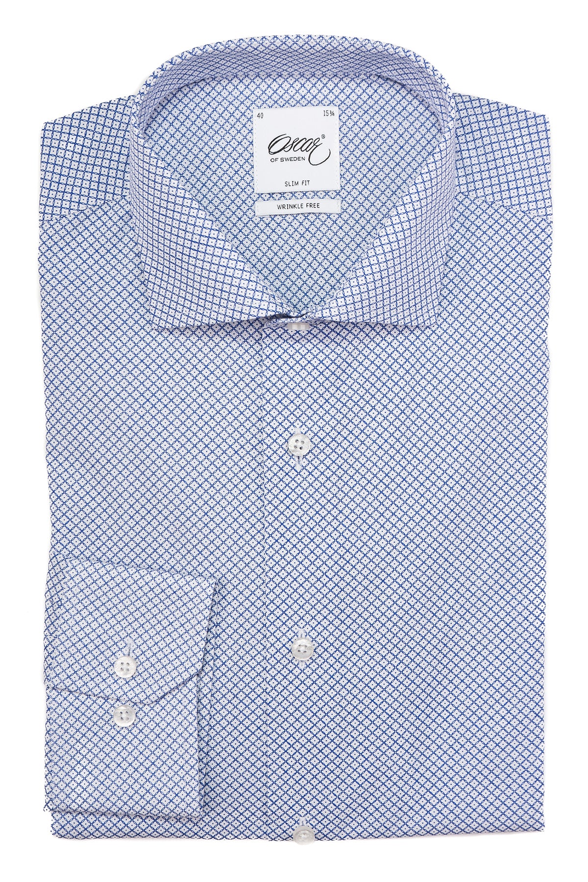 Blue printed slim fit shirt