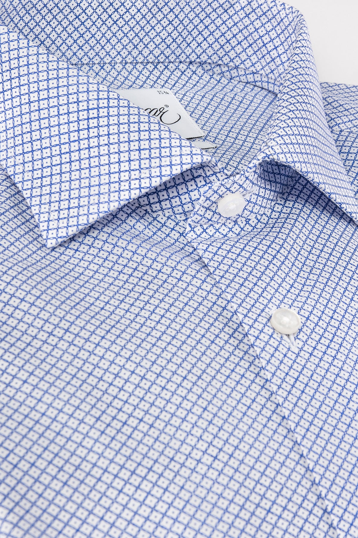 Blue printed slim fit shirt