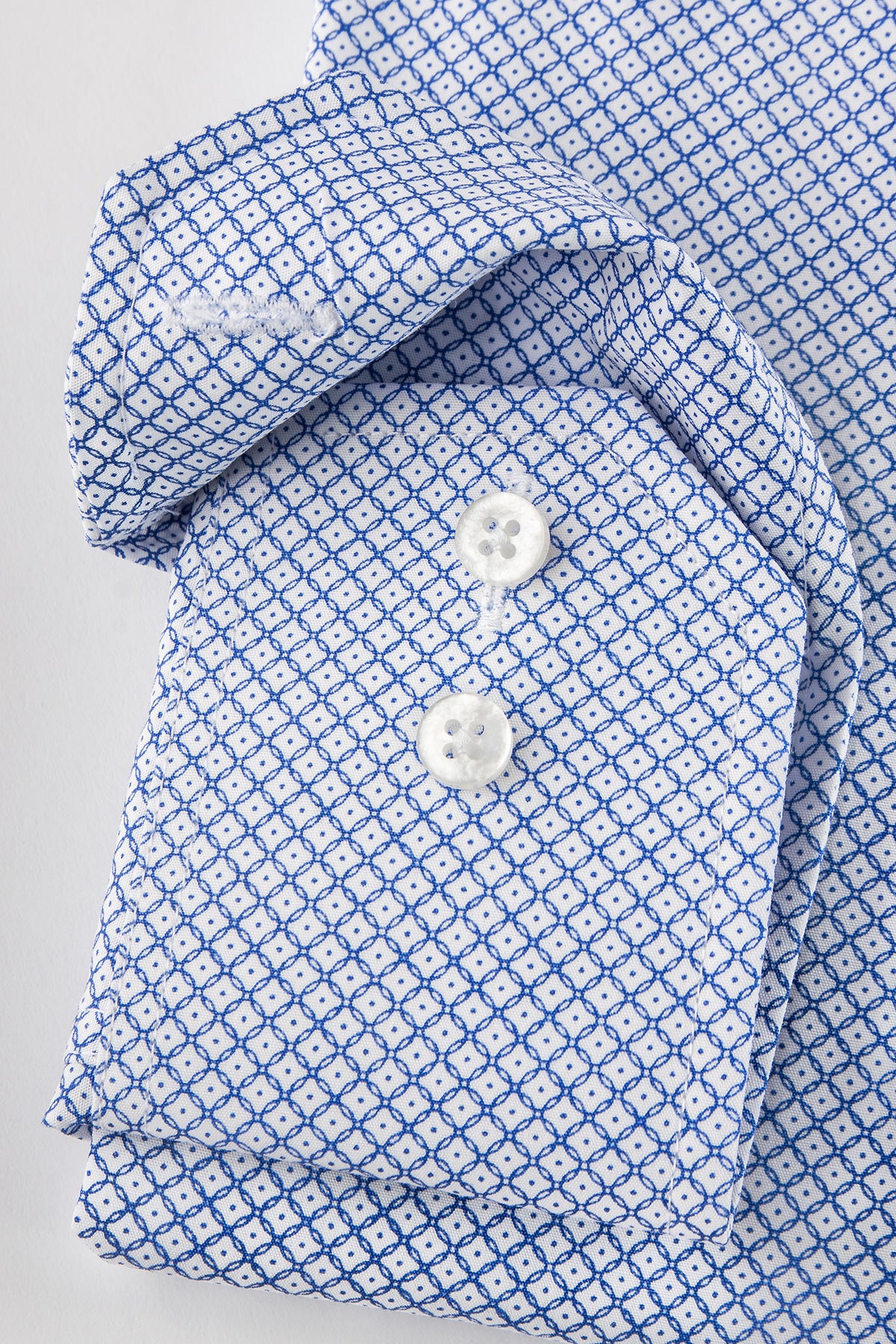 Blue printed slim fit shirt