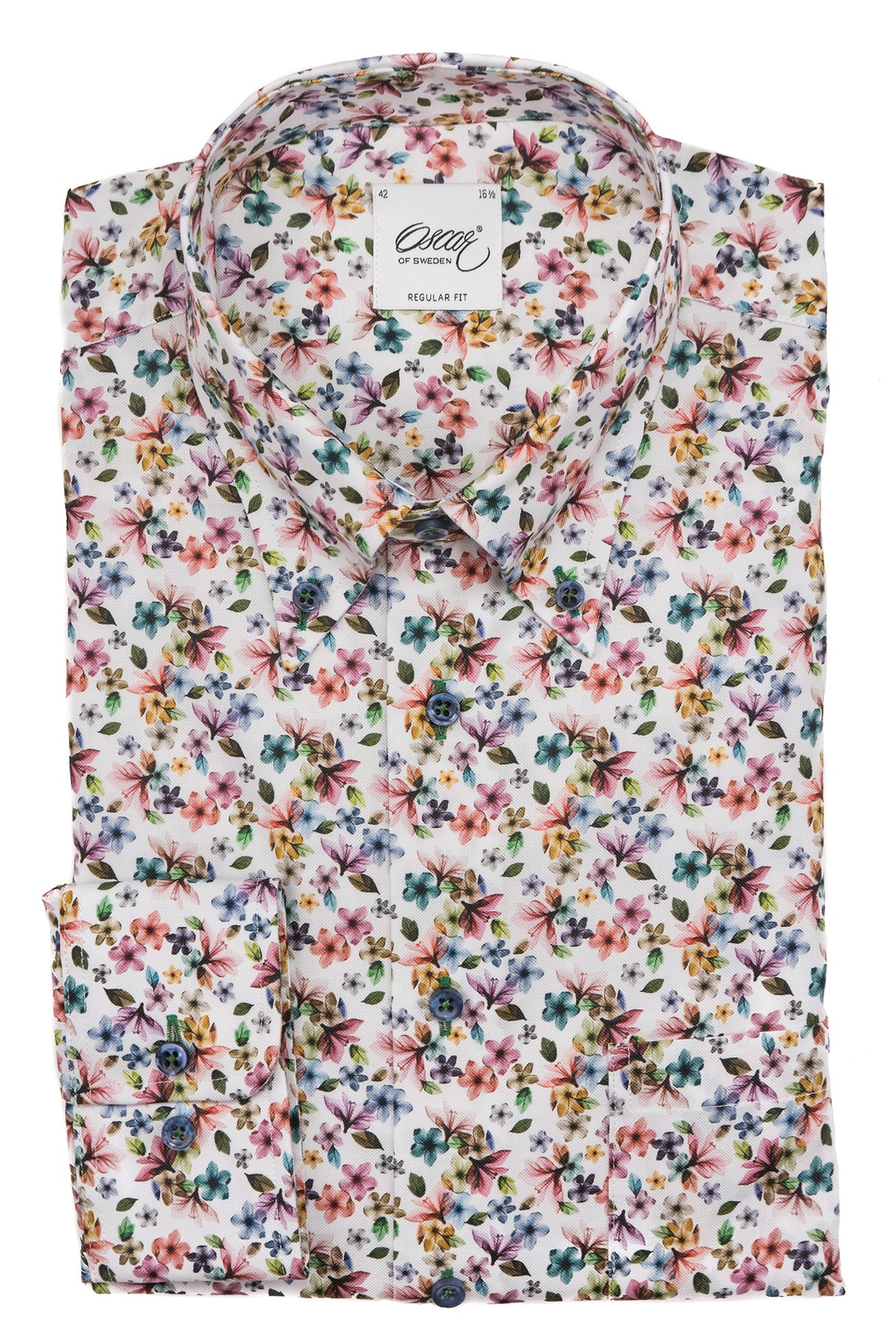 Flower printed button down regular fit shirt
