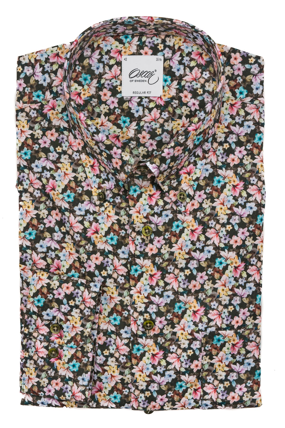Flower printed button down regular fit shirt