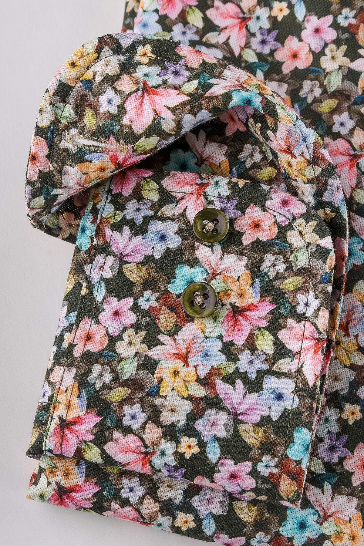 Flower printed button down regular fit shirt