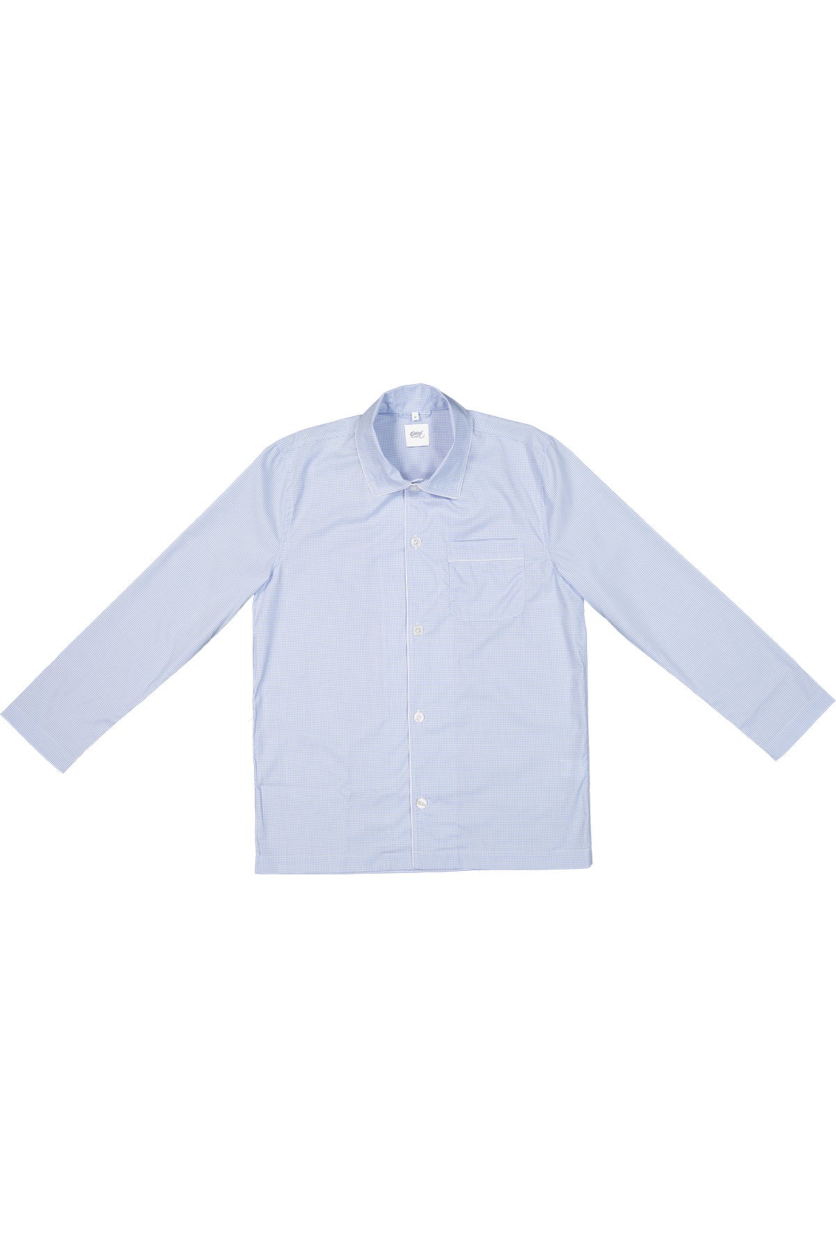 Light blue checked pyjama shirt