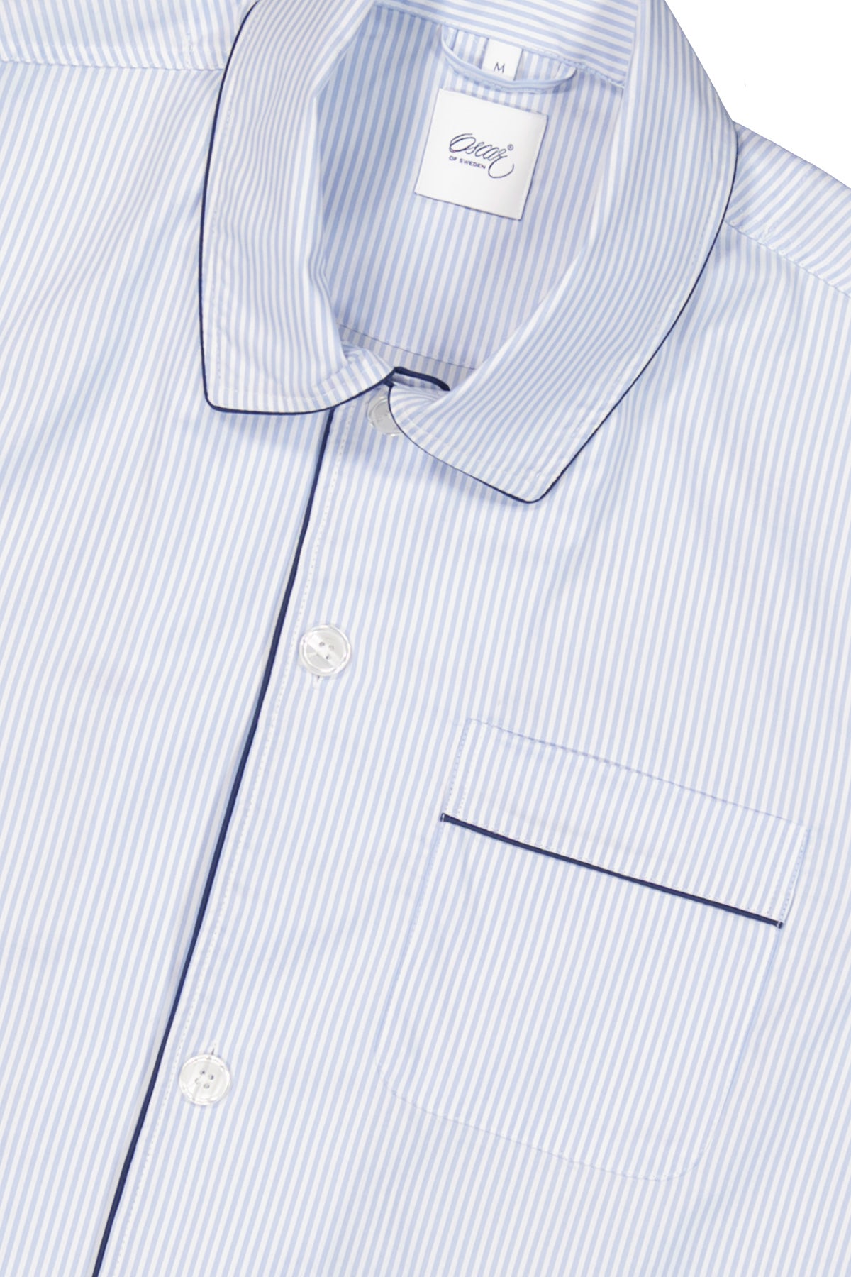 Light blue striped pyjama shirt