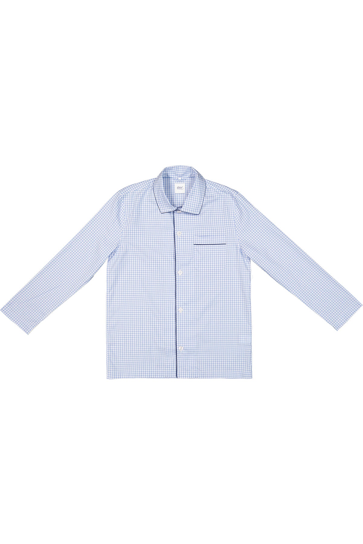 Light blue checked pyjama shirt
