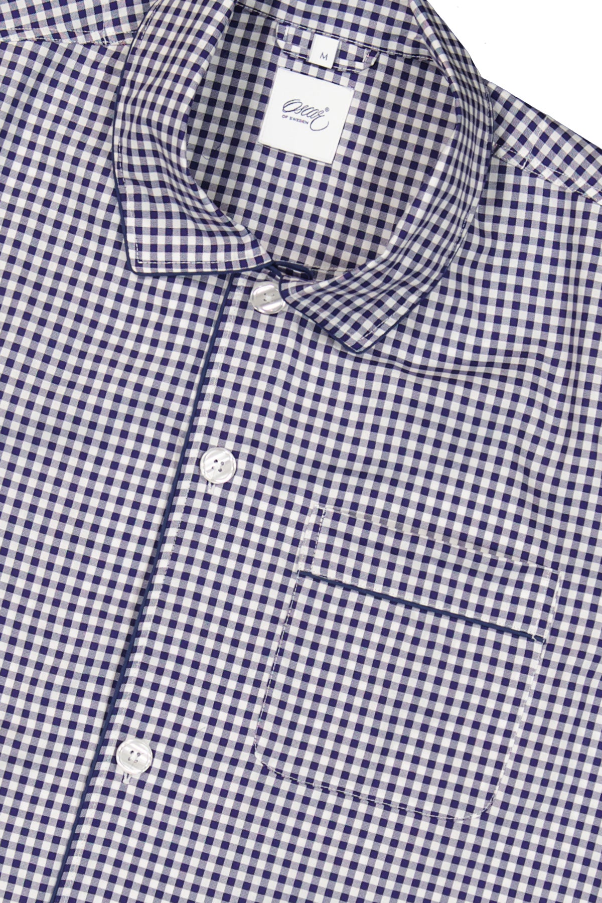 Navy blue checked pyjama shirt