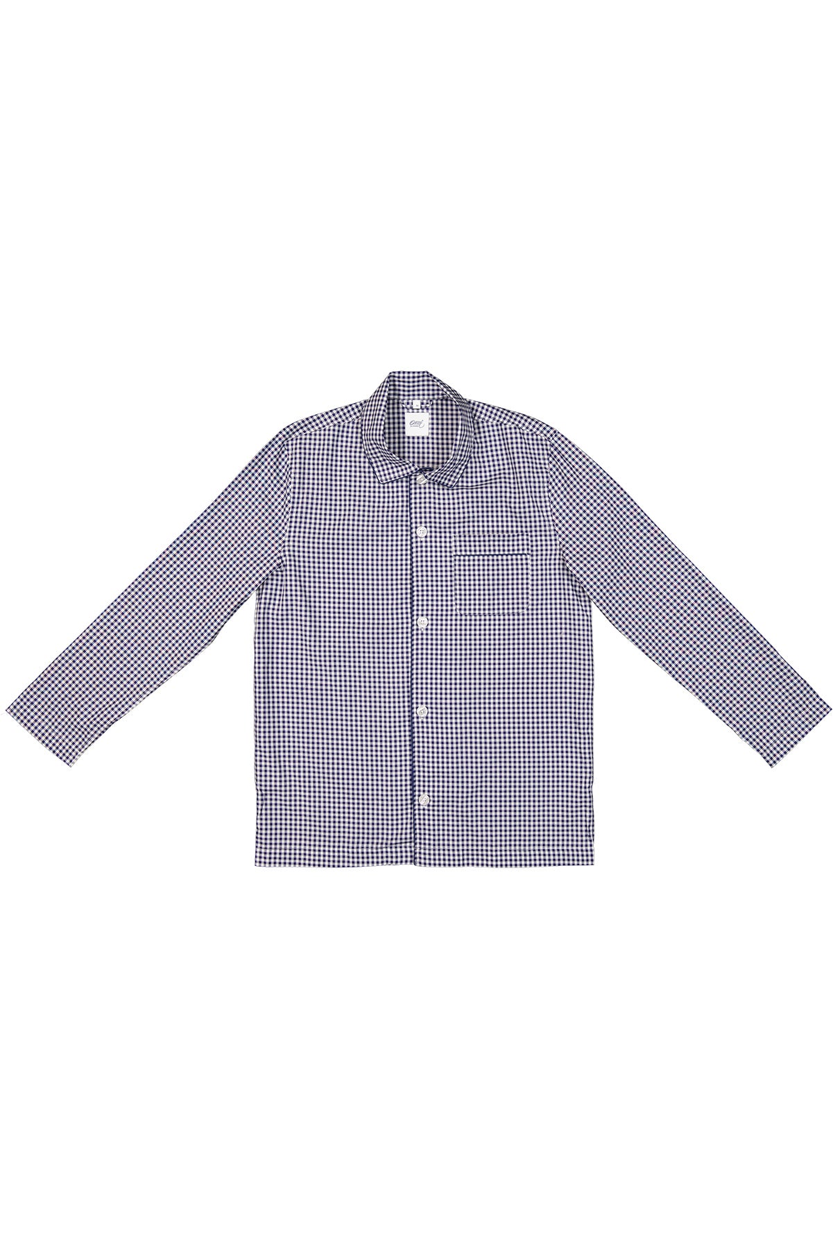 Navy blue checked pyjama shirt