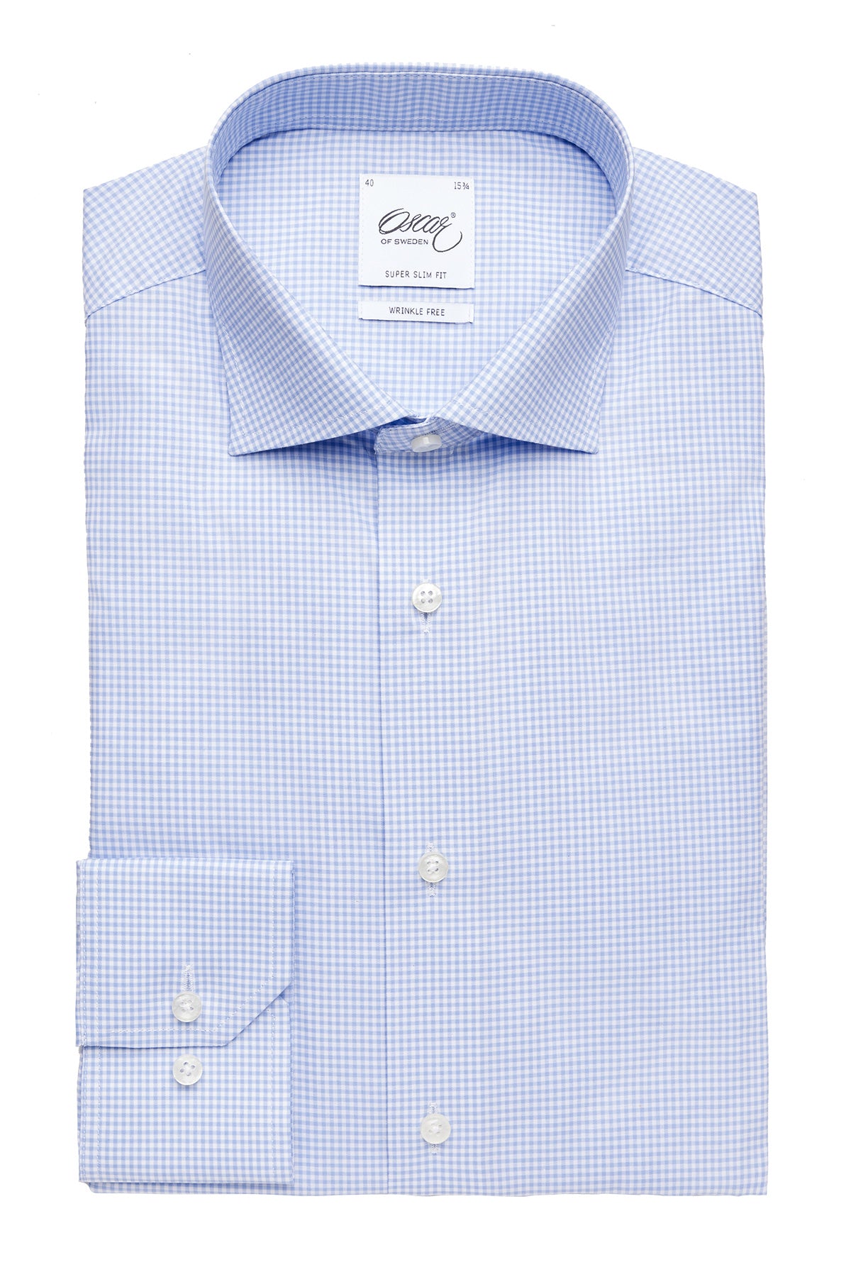 Light blue checked super slim fit shirt