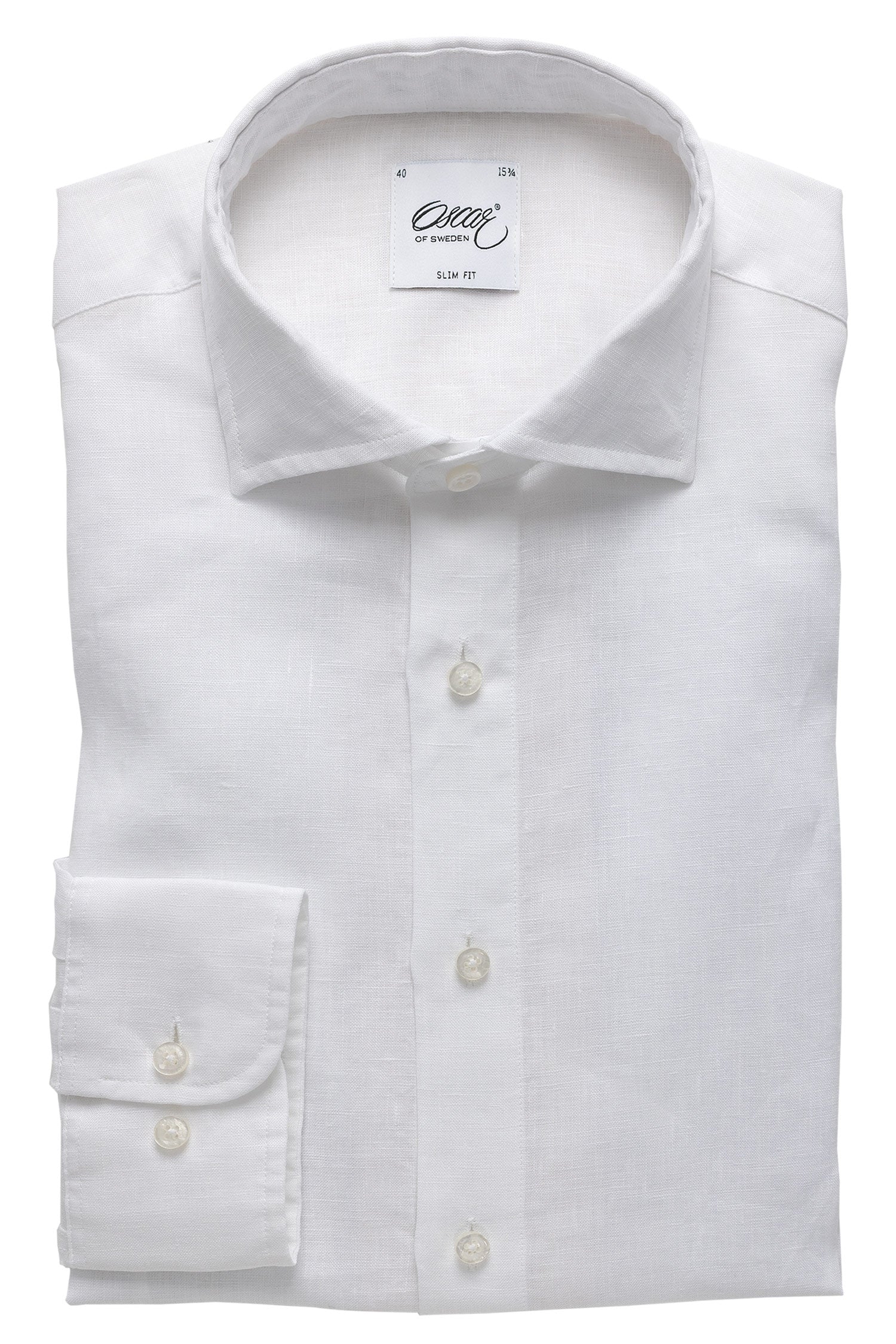 White washed linen slim fit shirt