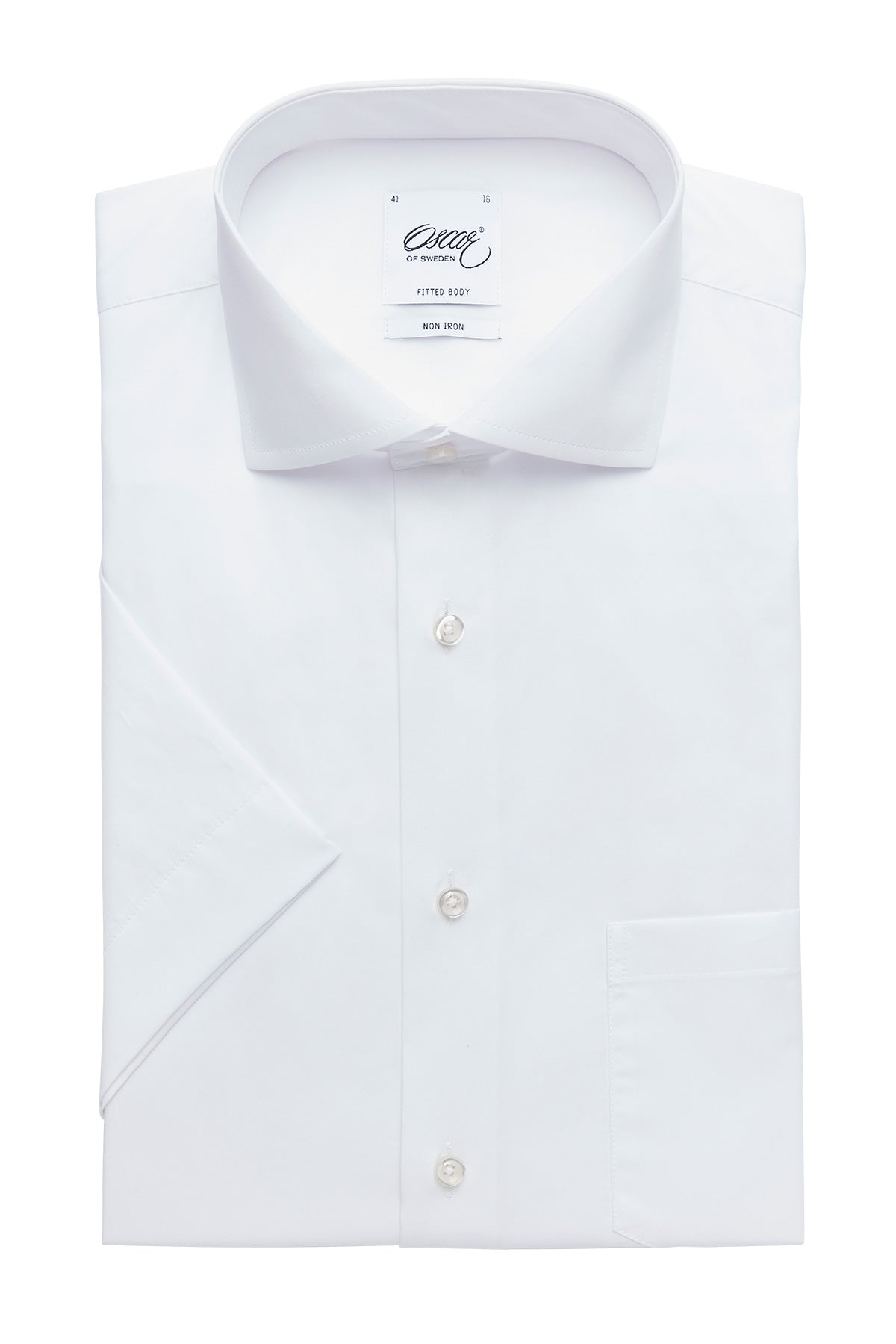 White regular fit shirt with short sleeves