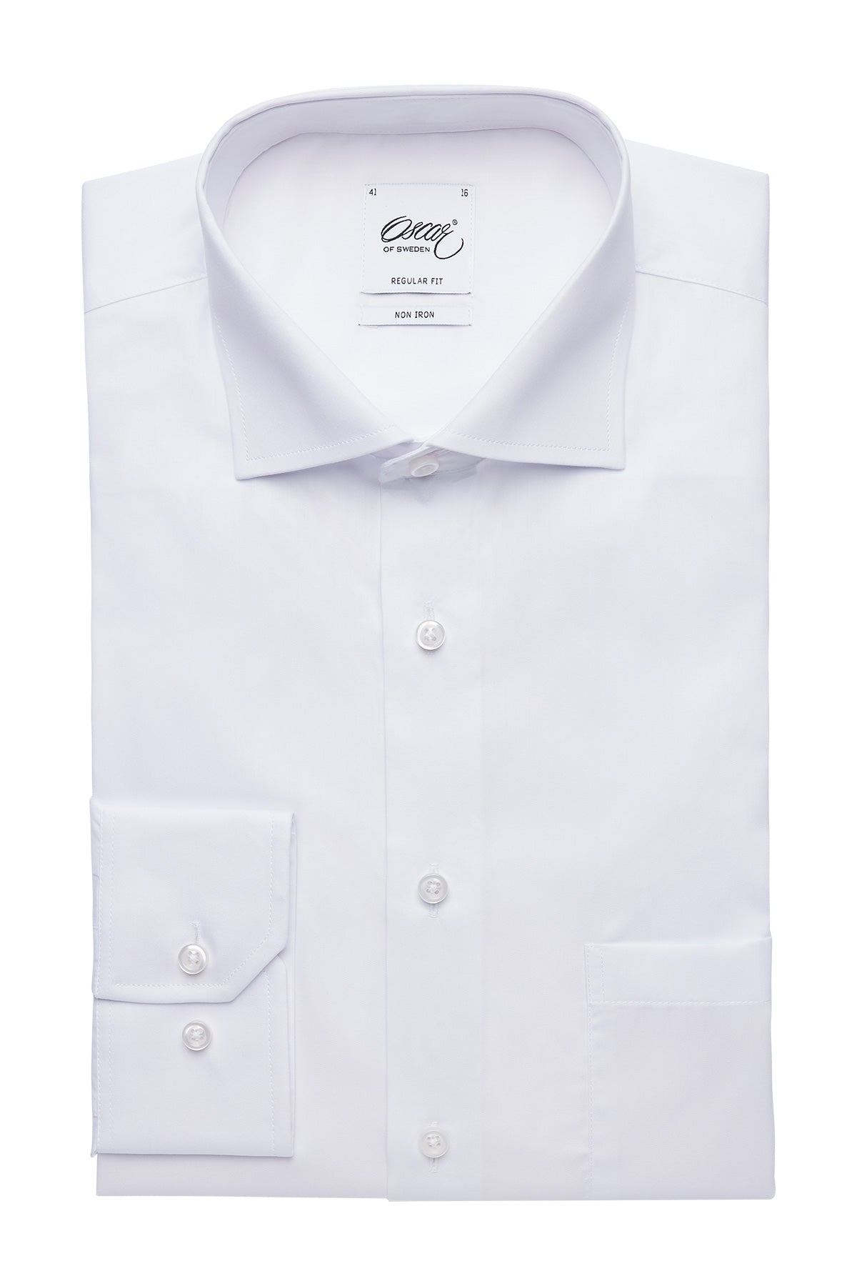 White regular fit shirt with extra long sleeves