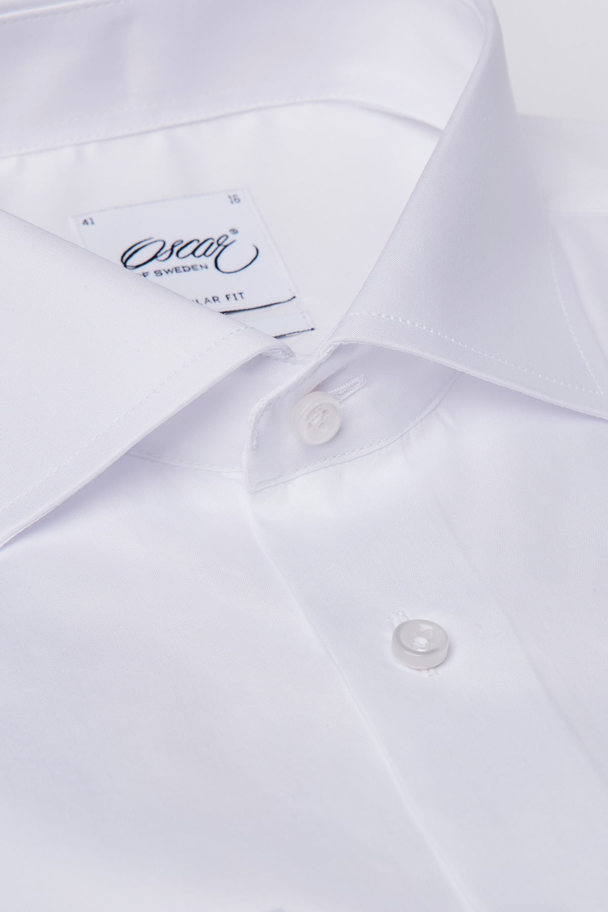 White regular fit shirt with extra long sleeves