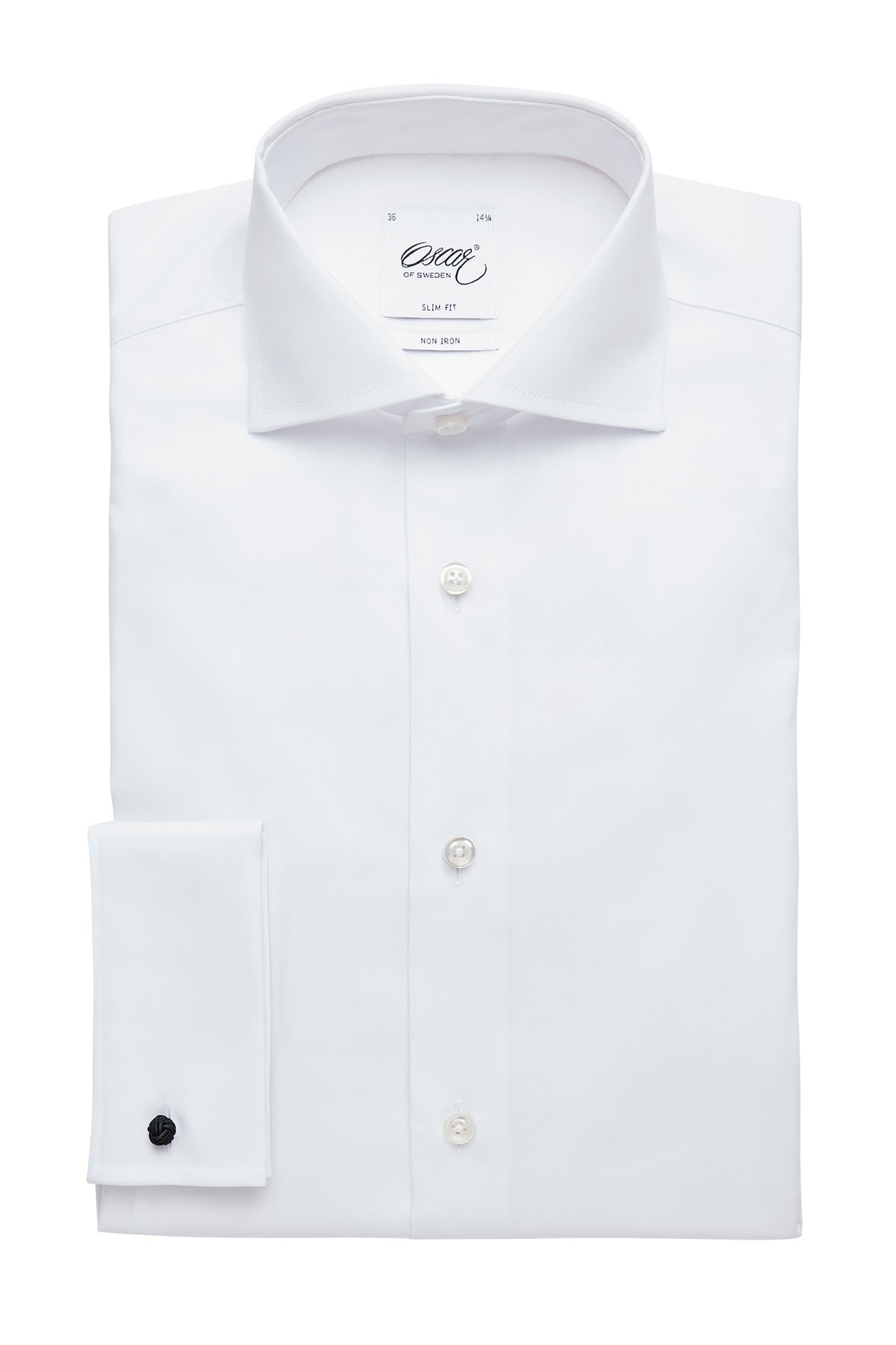 Vit skjorta med franska manschetter slim fit