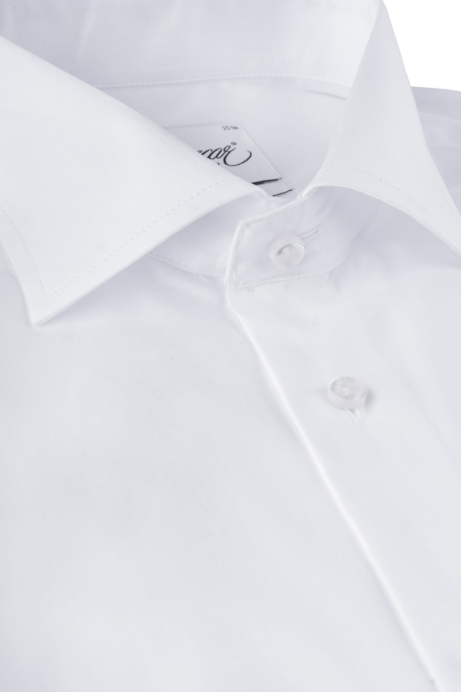 White slim fit shirt with extra long sleeves