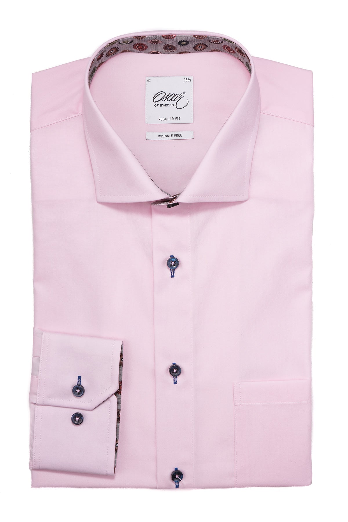 Pink regular fit shirt with contrast details