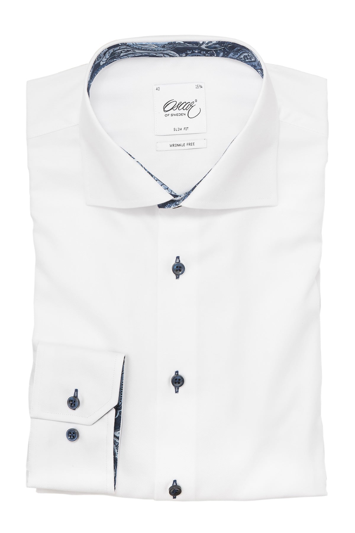 White slim fit shirt with contrast details