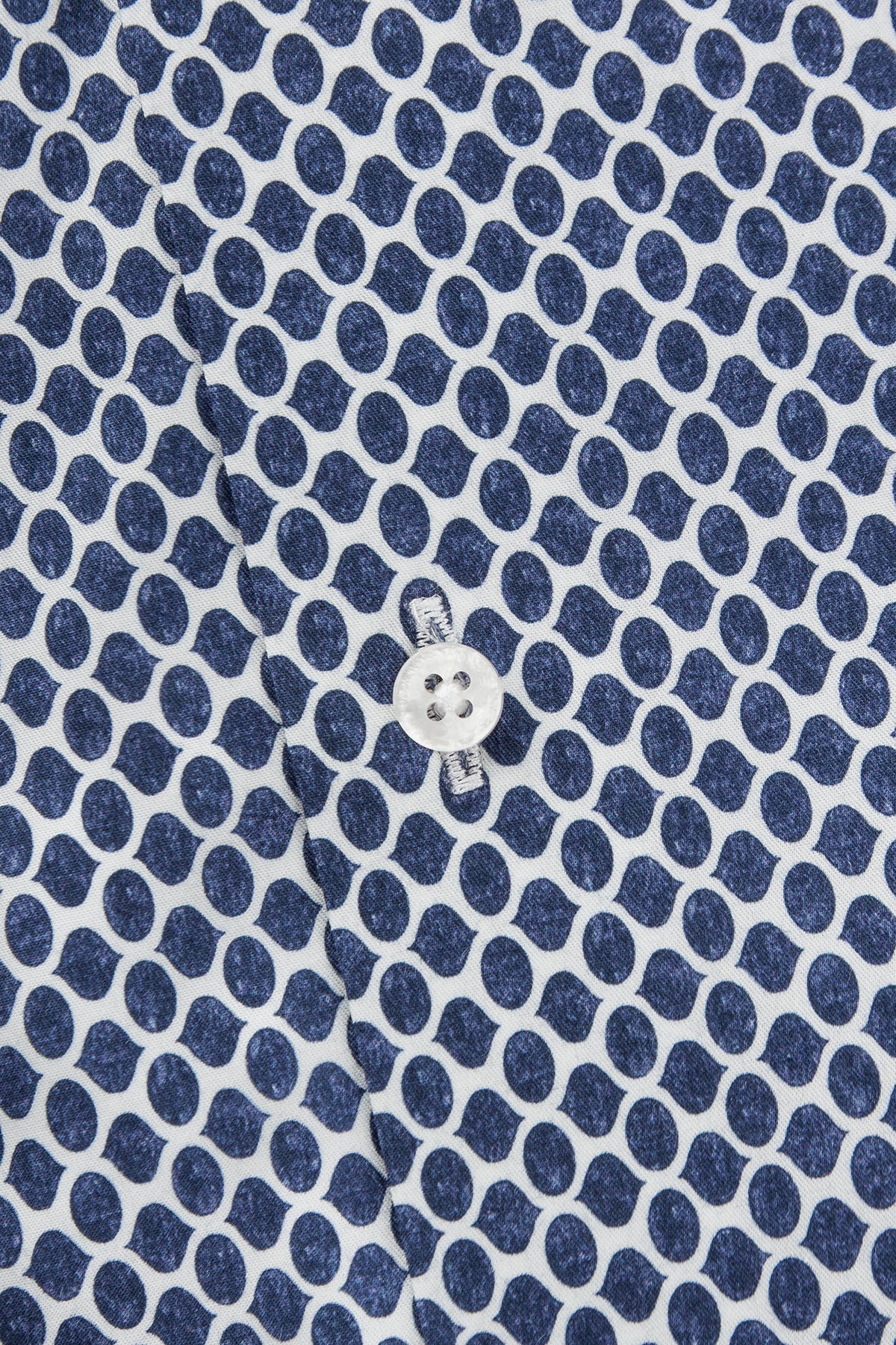 Marinblå mönstrad skjorta slim fit