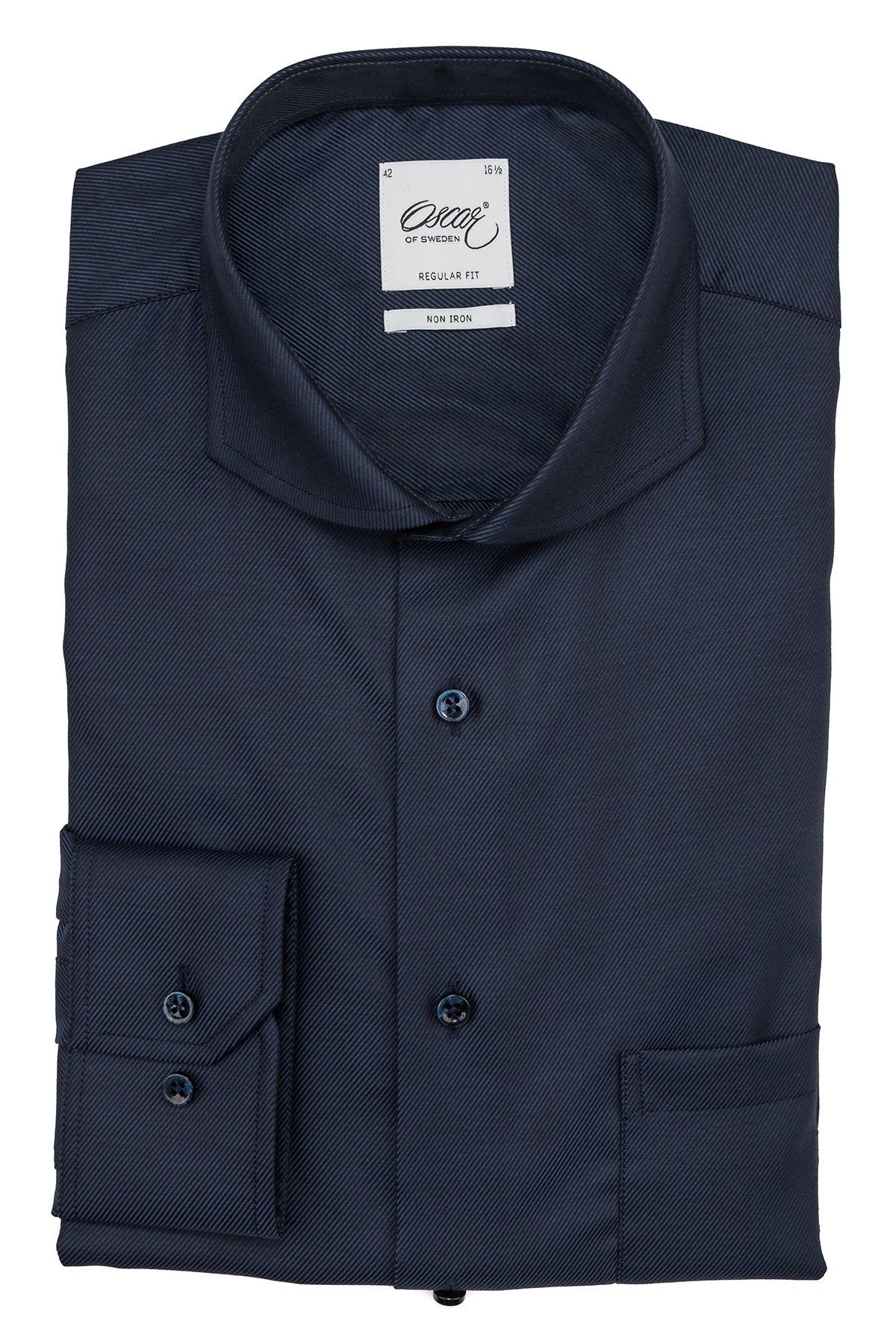 Navy regular fit twill shirt