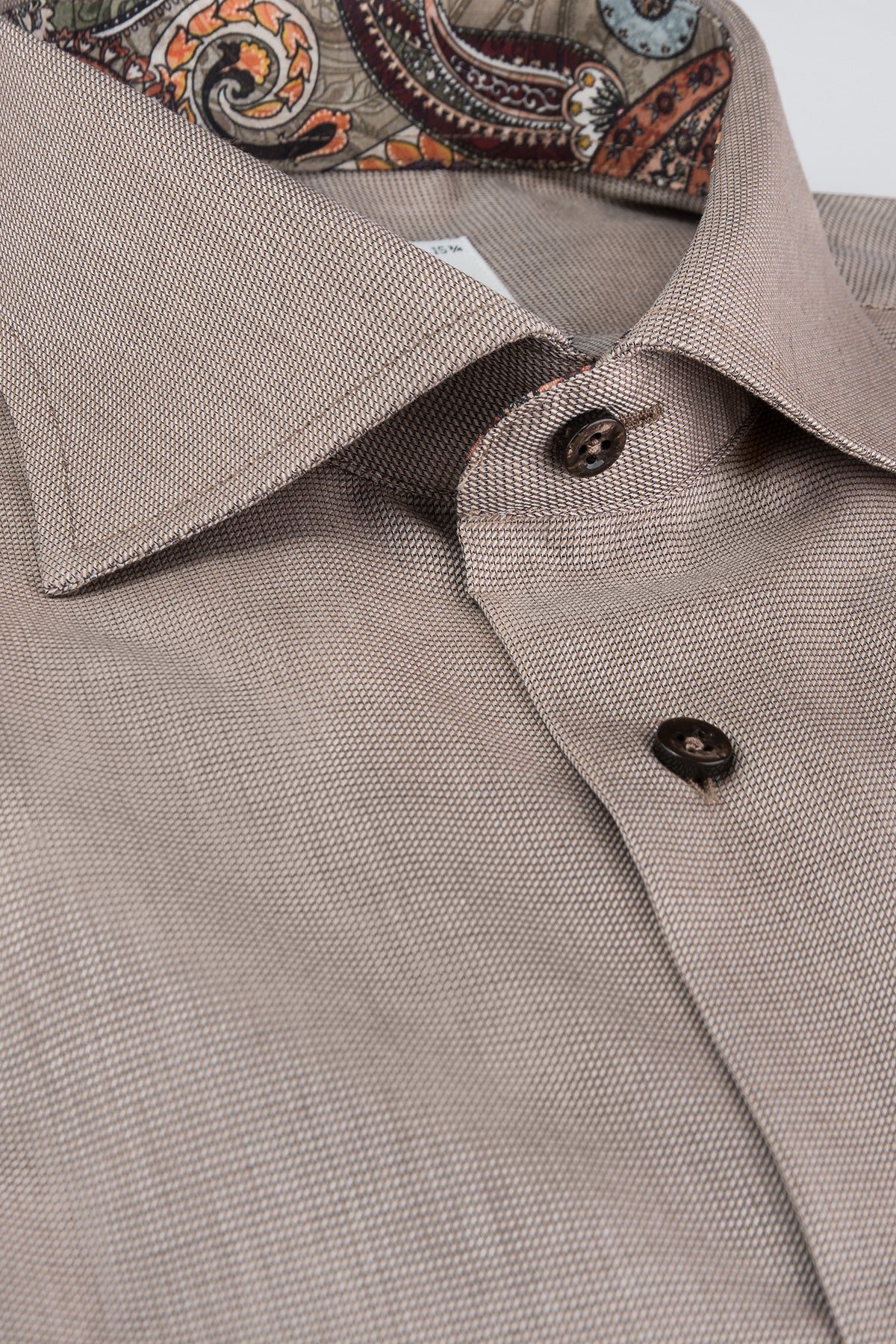 Beige regular fit shirt with contrast details