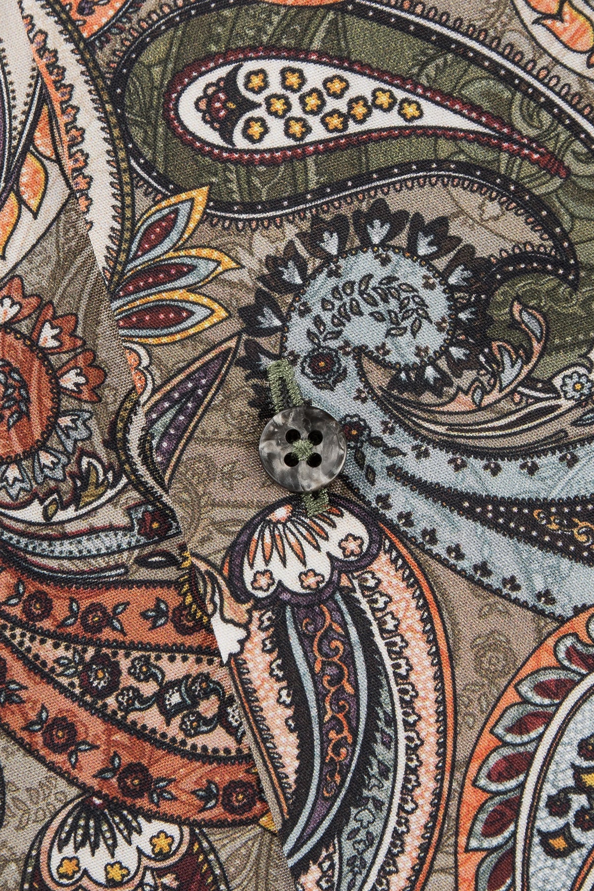 Brown paisley printed regular fit shirt