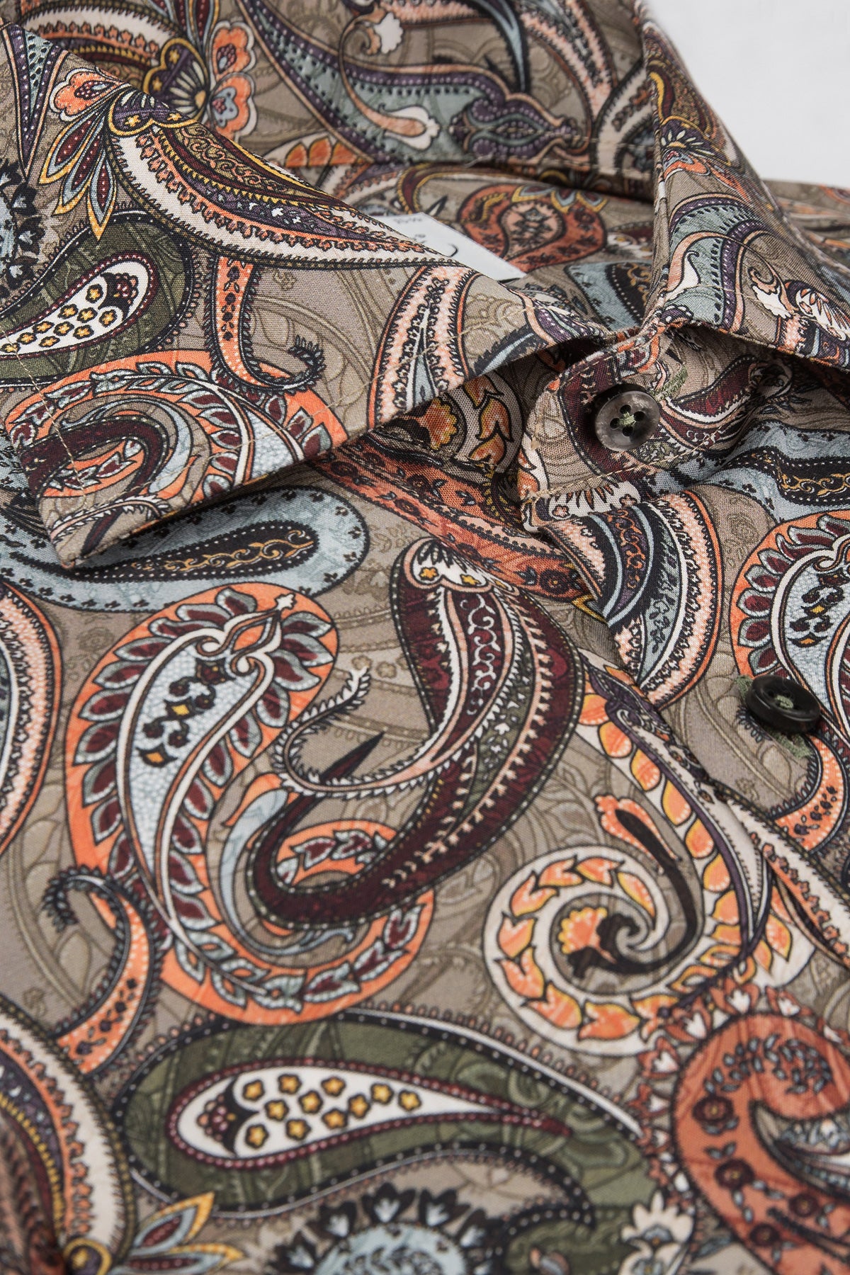 Brown paisley printed regular fit shirt
