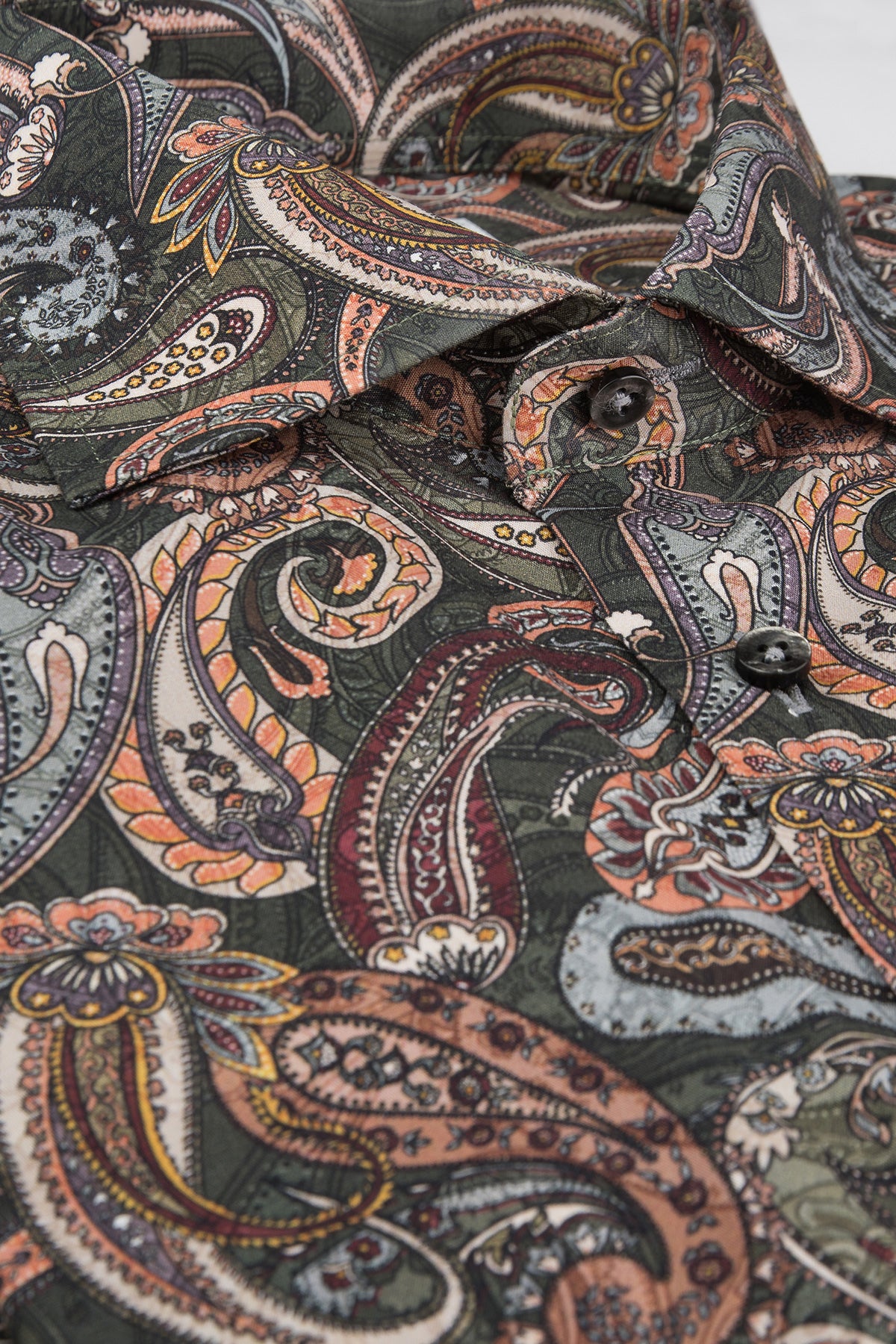 Green paisley printed regular fit shirt