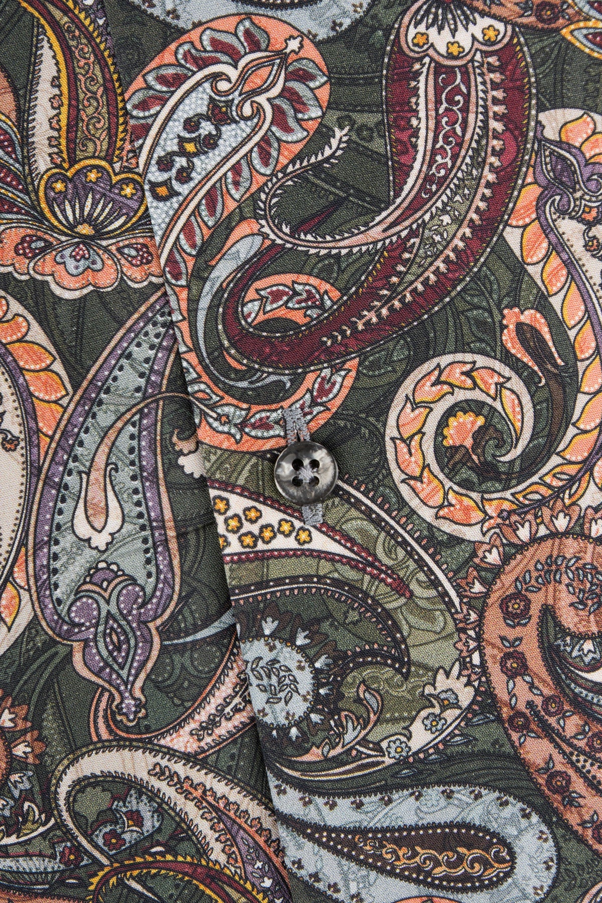 Green paisley printed slim fit shirt