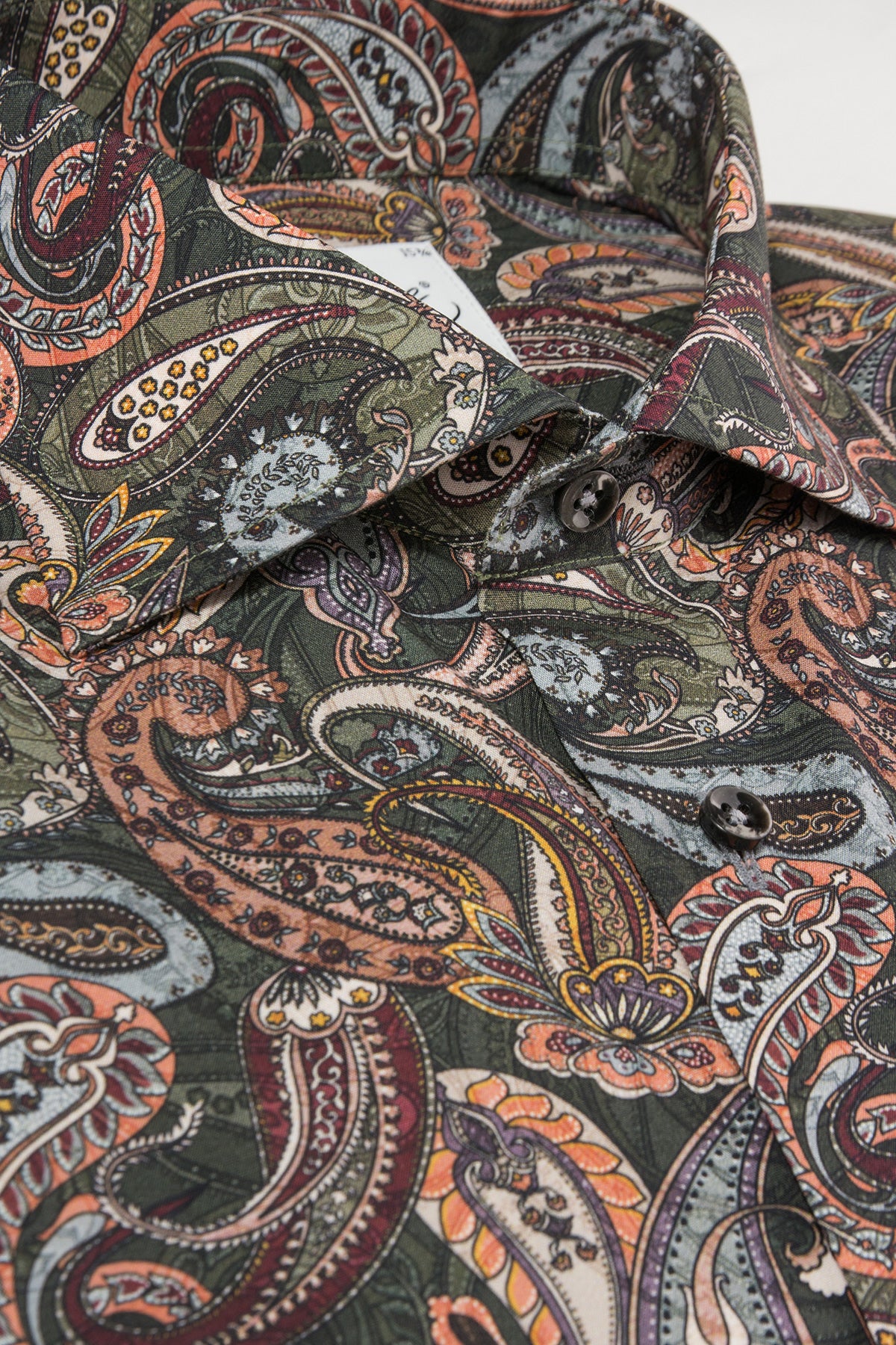 Green paisley printed slim fit shirt