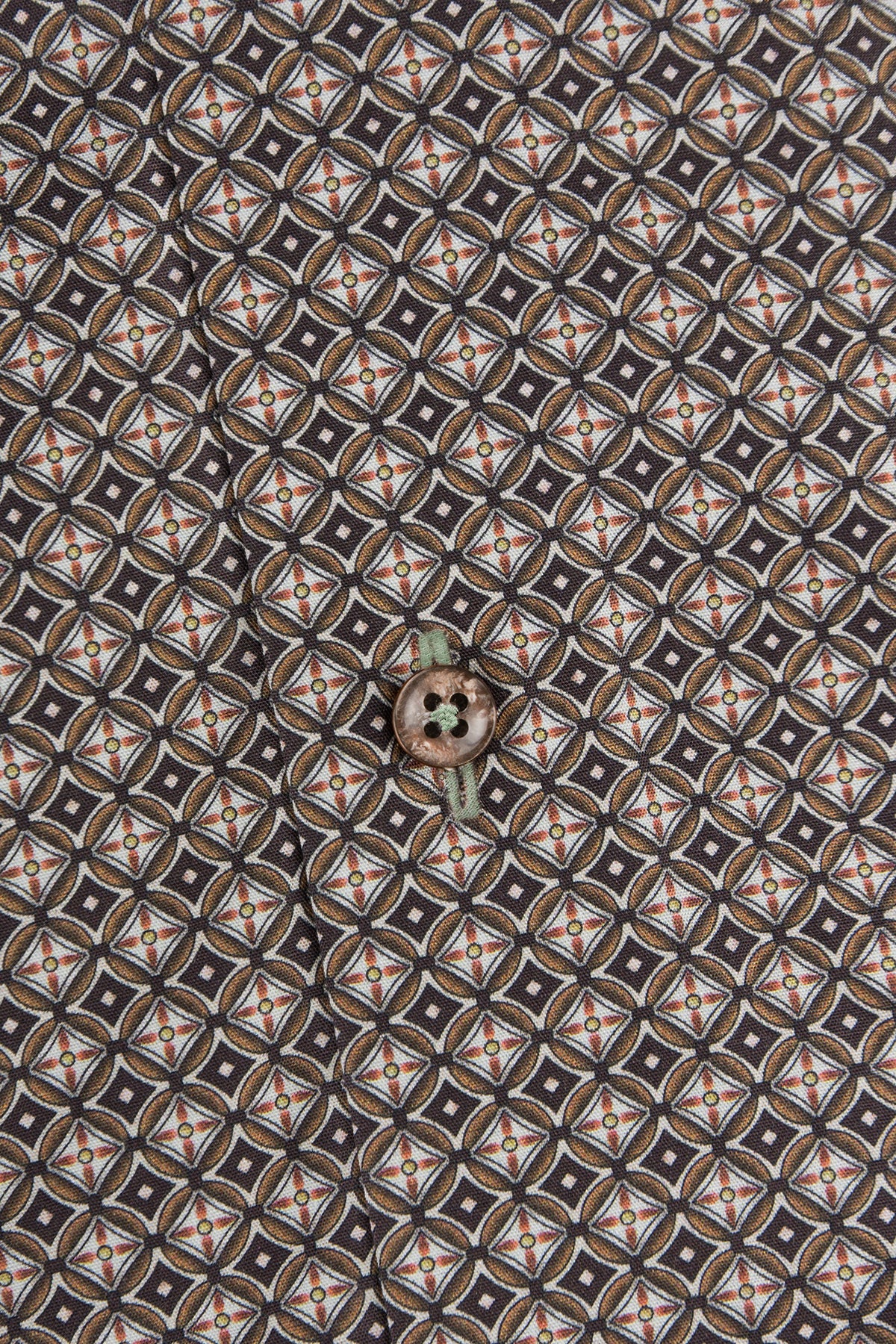 Brown printed regular fit shirt