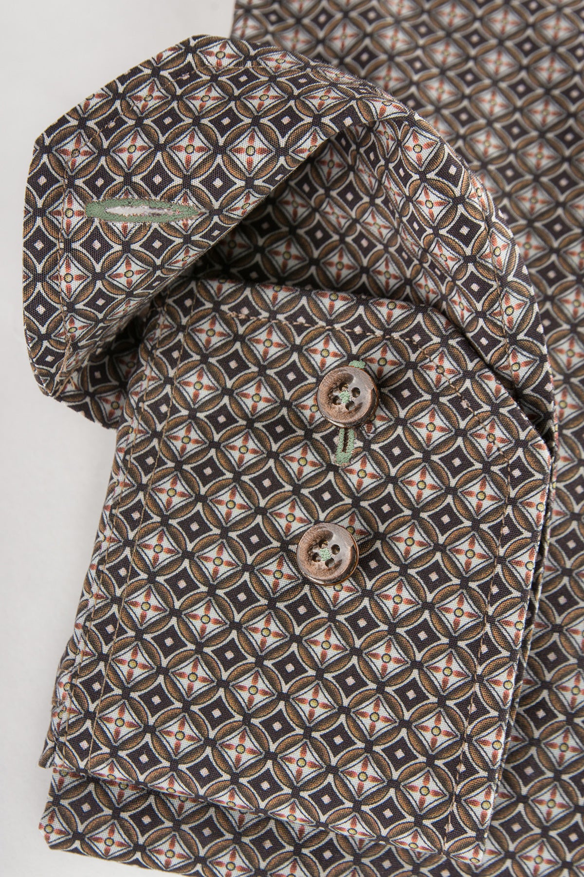 Brown printed regular fit shirt