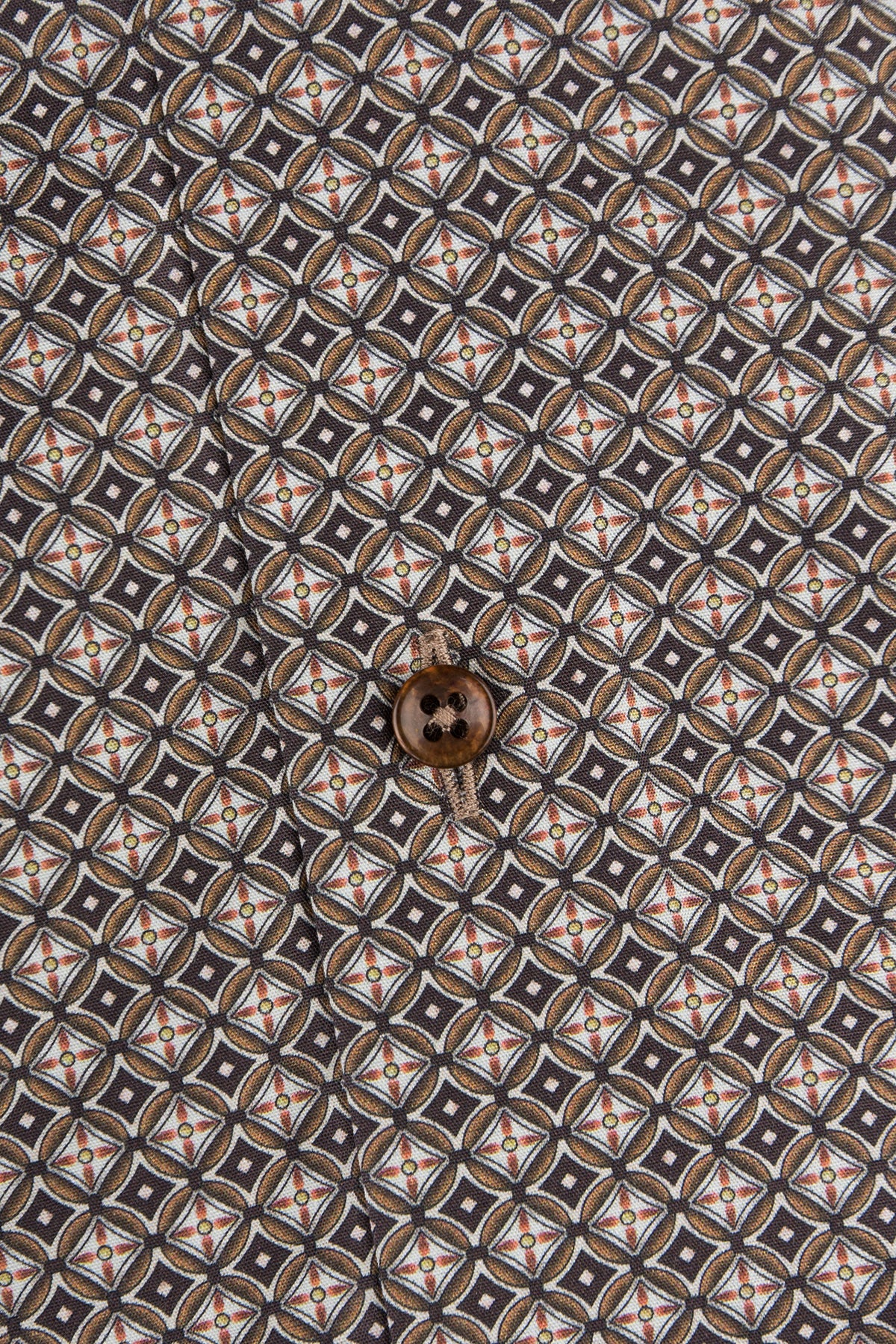 Brown printed slim fit shirt