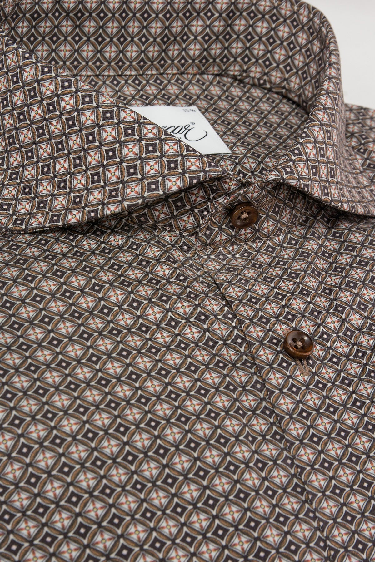 Brown printed slim fit shirt