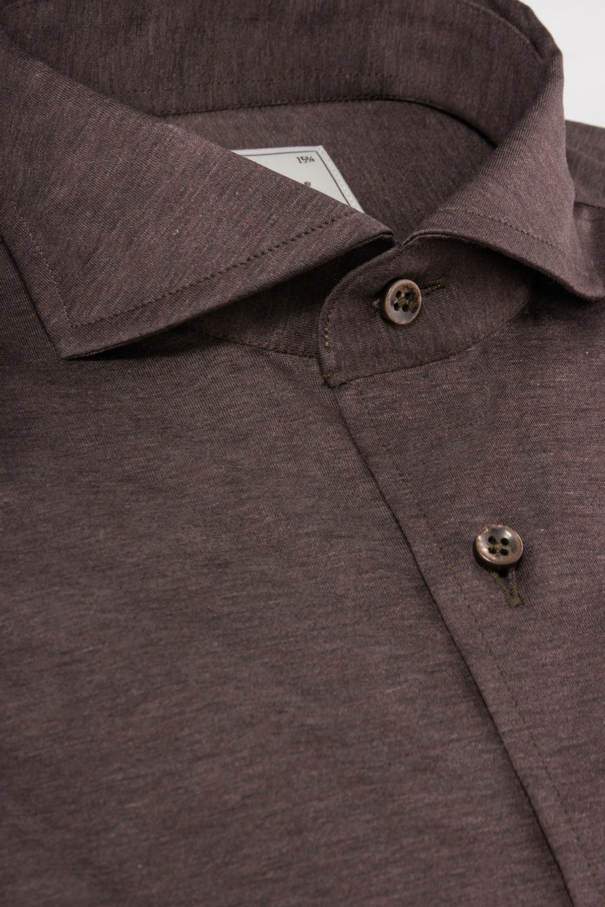Brown jersey stretch slim fit shirt