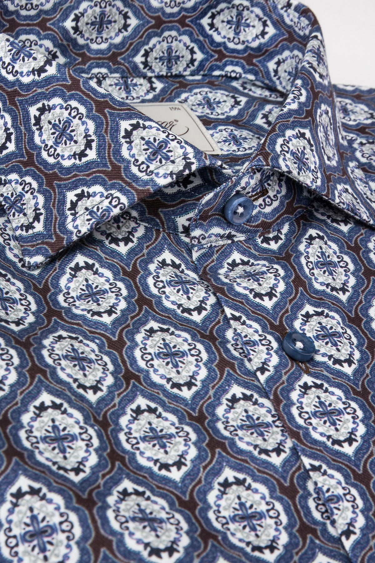 Blue printed regular fit shirt