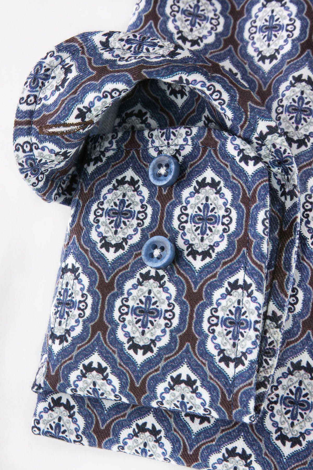 Blue printed regular fit shirt