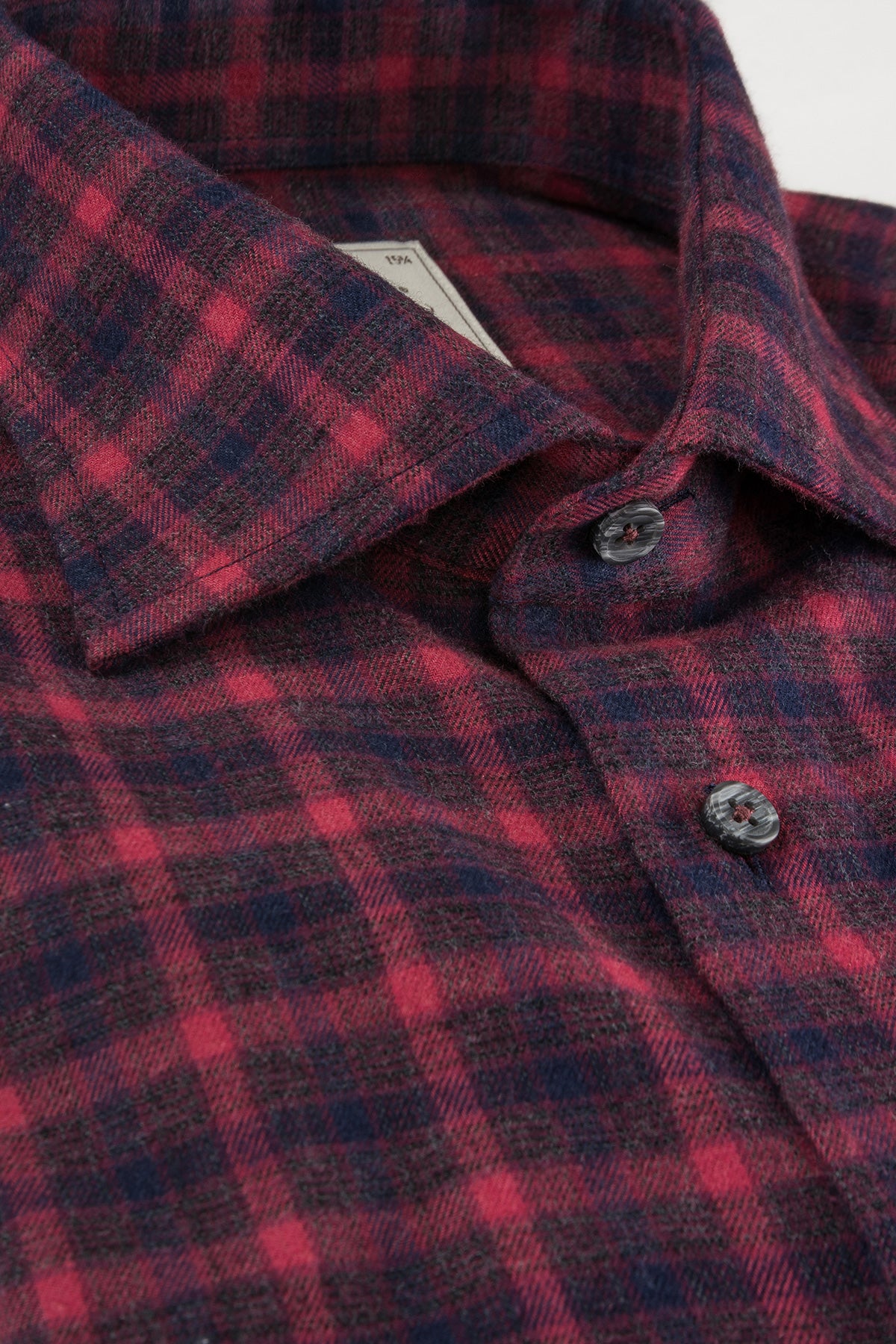 Red checked flannel regular fit shirt