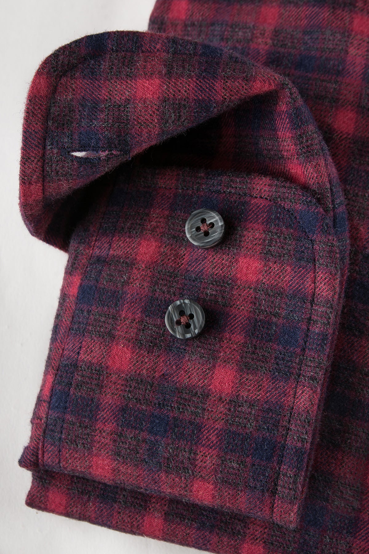 Red checked flannel regular fit shirt