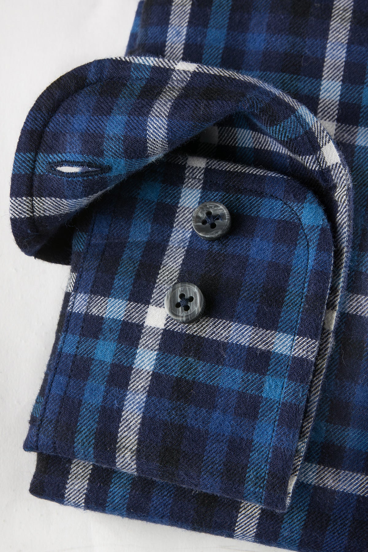 Blue checked flannel regular fit shirt