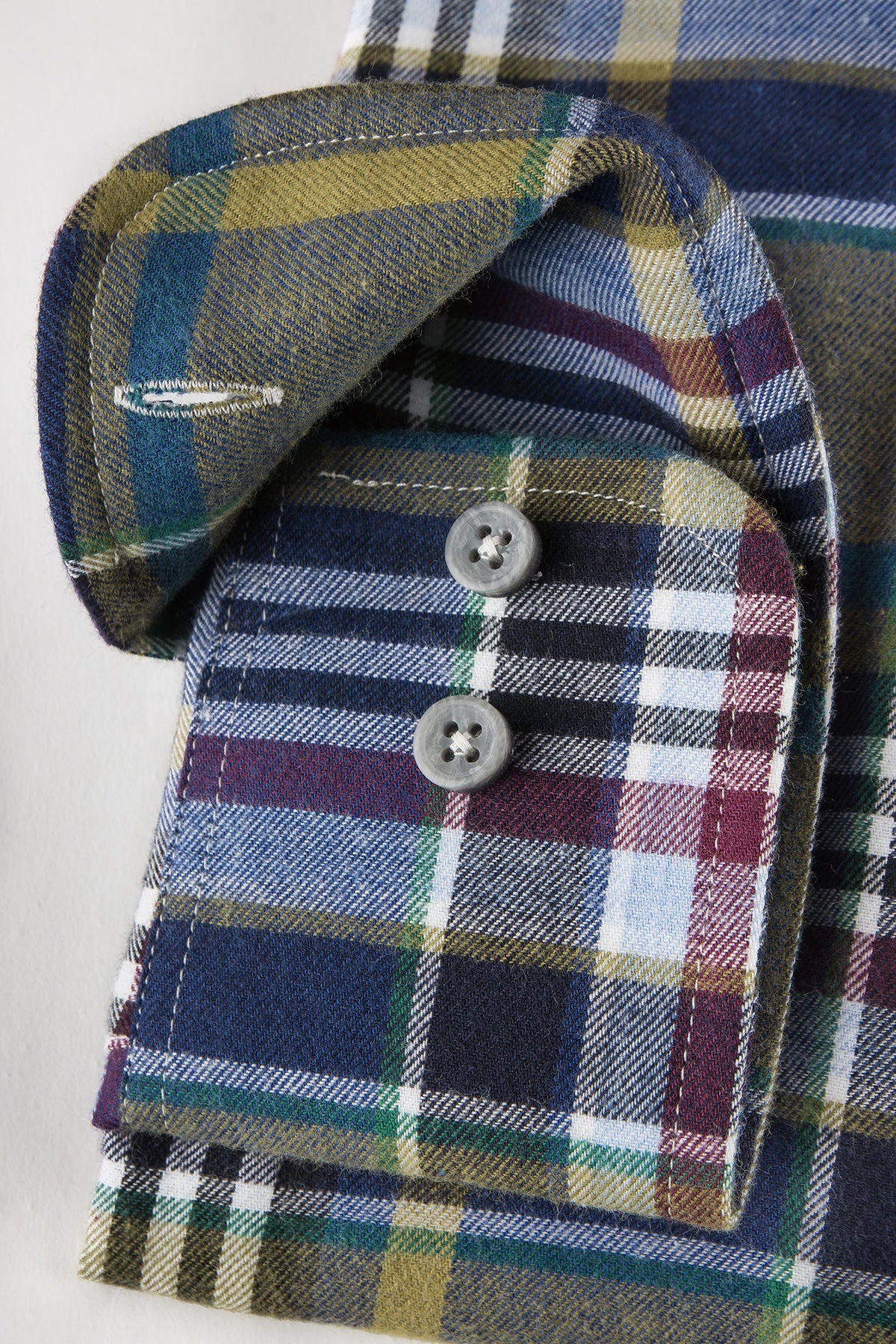 Green checked flannel shirt button down slim fit