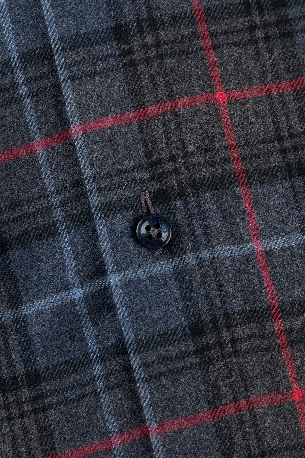Blue checked flannel slim fit shirt