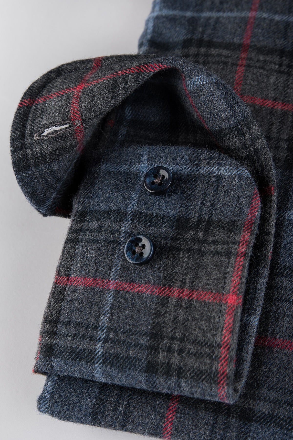 Blue checked flannel slim fit shirt