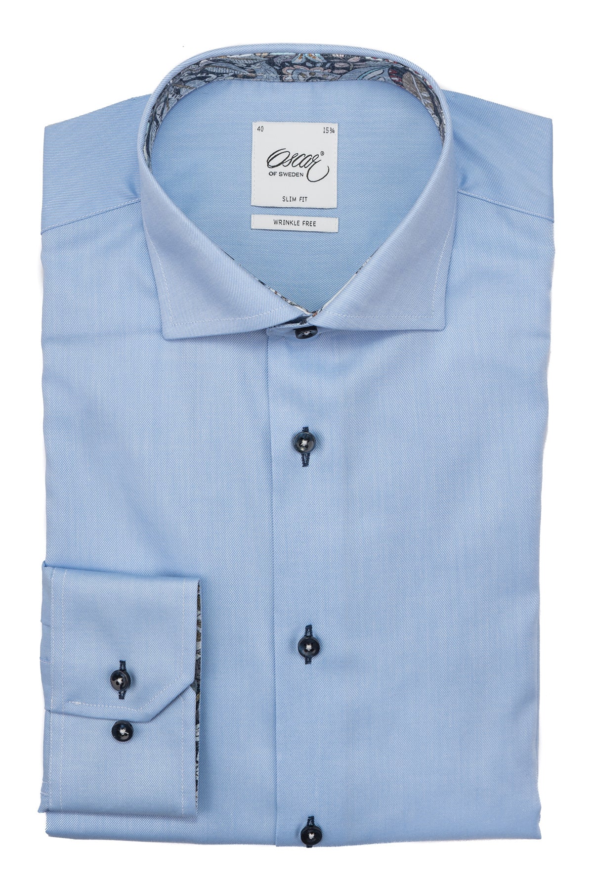 Light blue slim fit shirt with contrast details