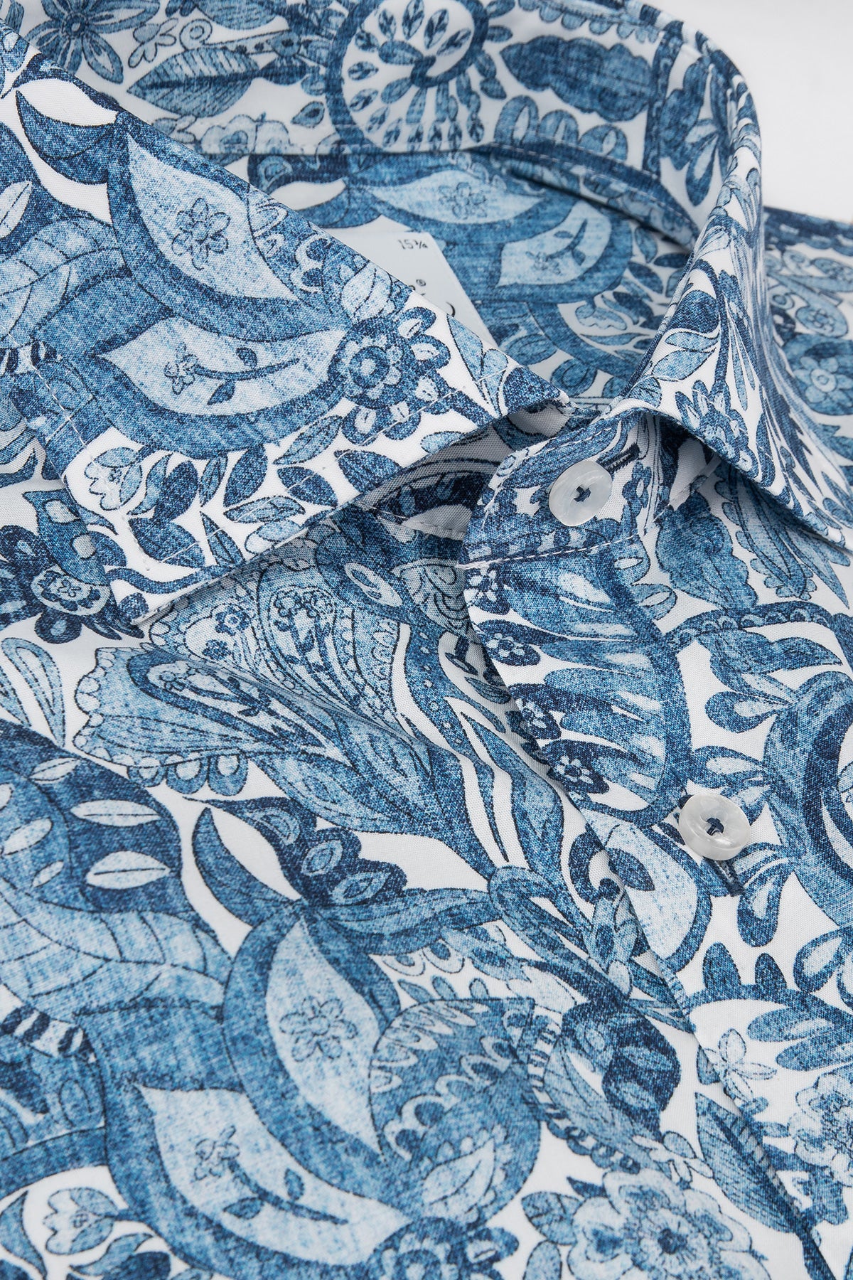 Blue paisley printed regular fit shirt