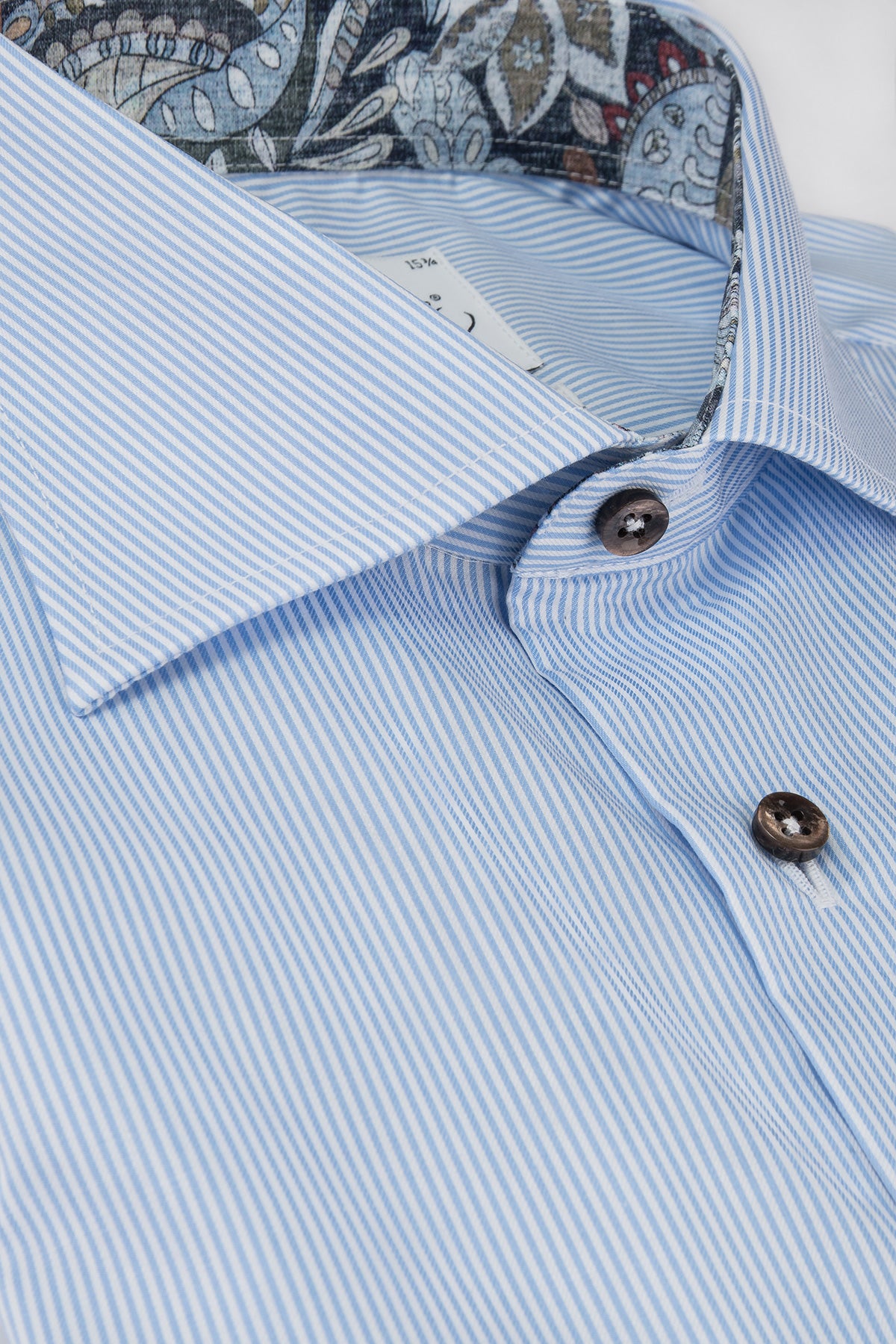 Light blue striped slim fit shirt with contrast details