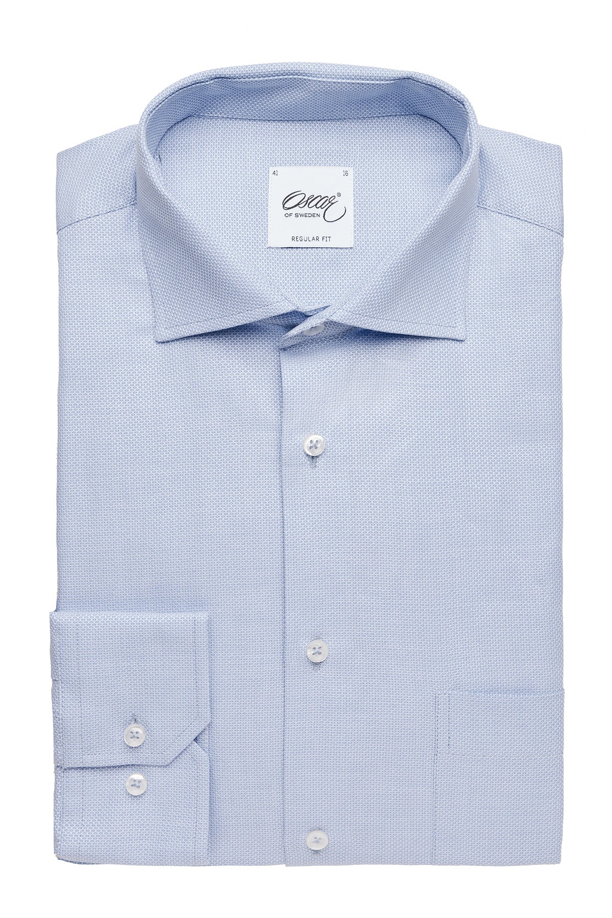 Light blue dobby regular fit shirt