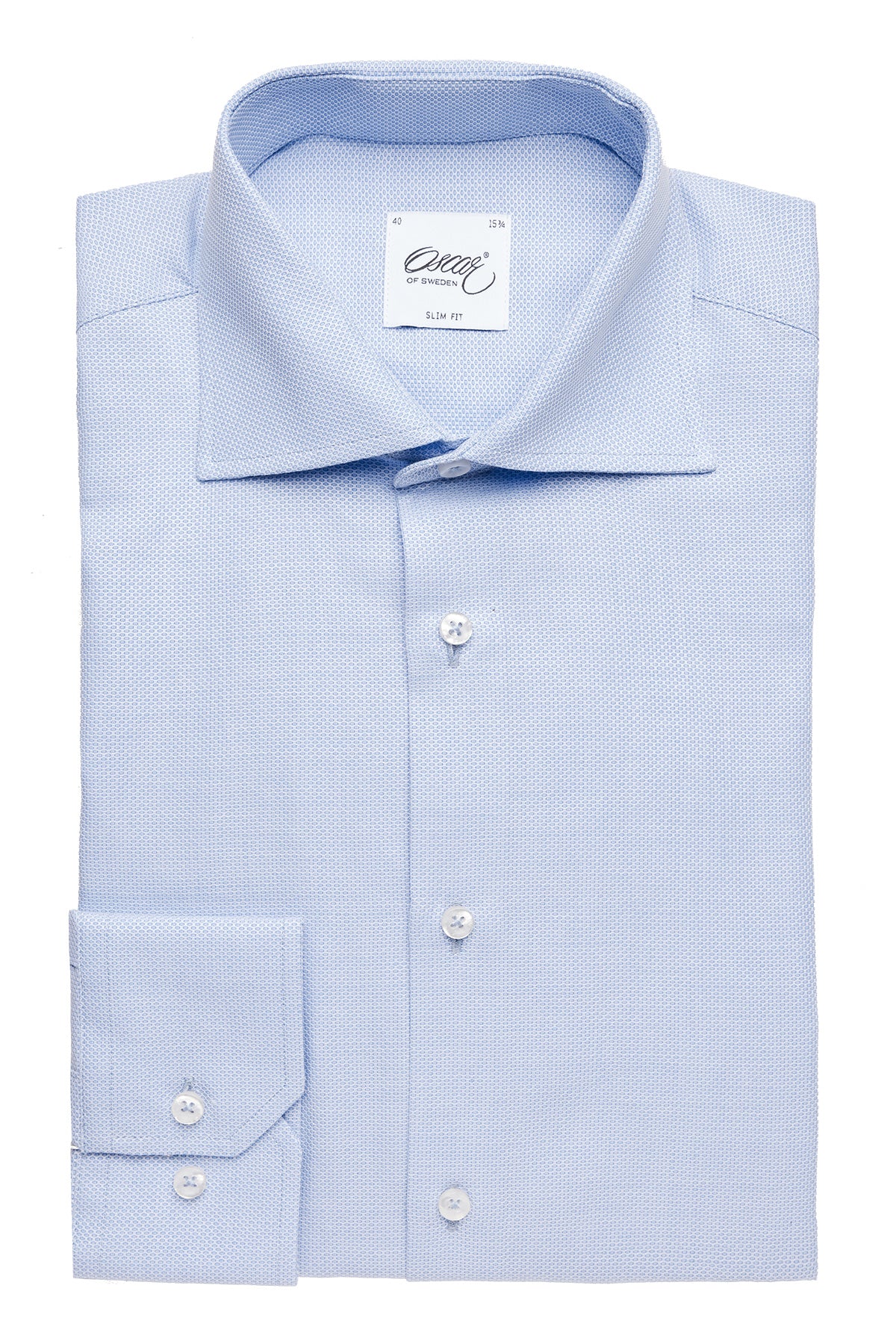 Light blue dobby slim fit shirt