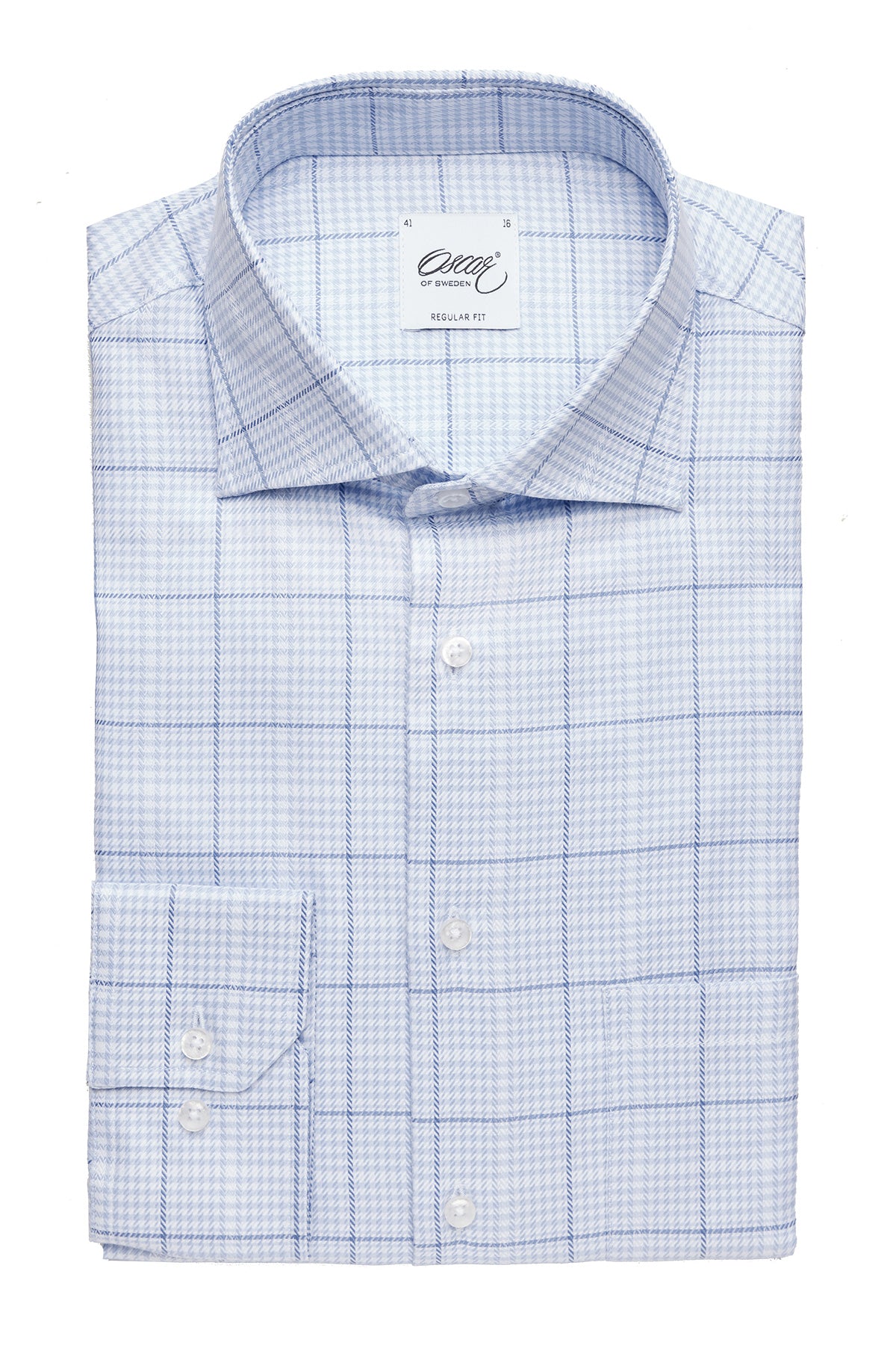 Blue checked regular fit shirt