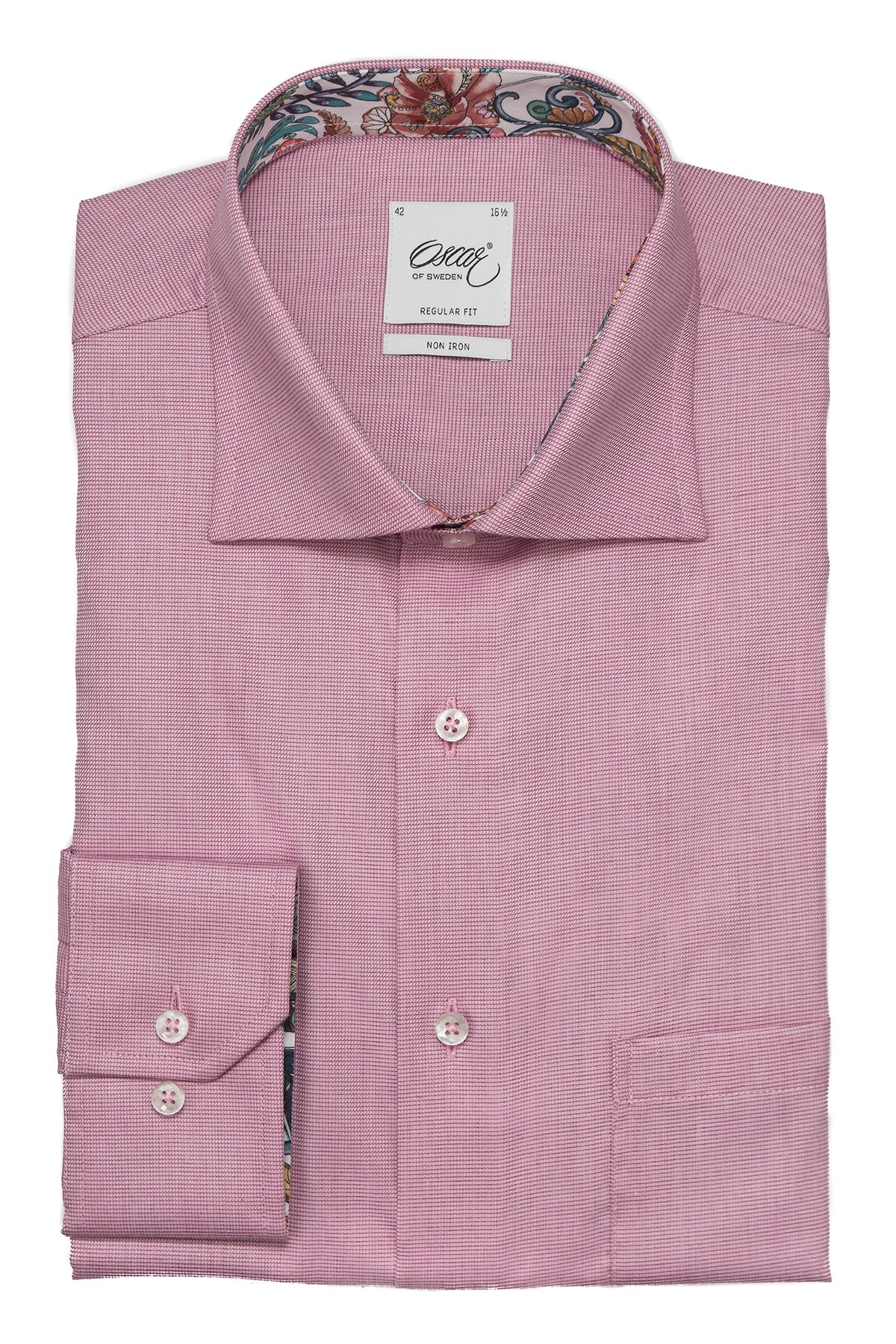 Pink regular fit shirt with contrast details