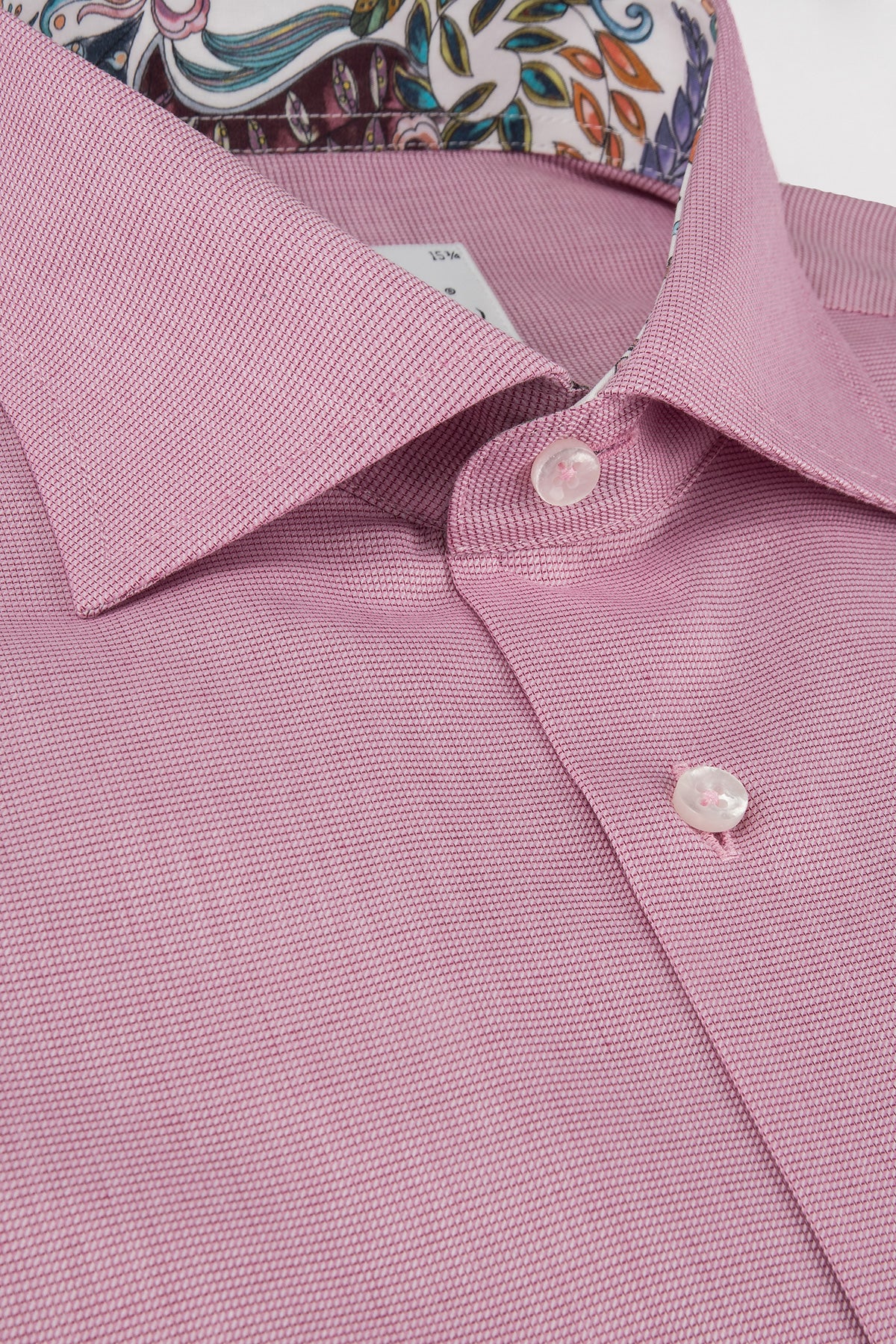 Pink regular fit shirt with contrast details