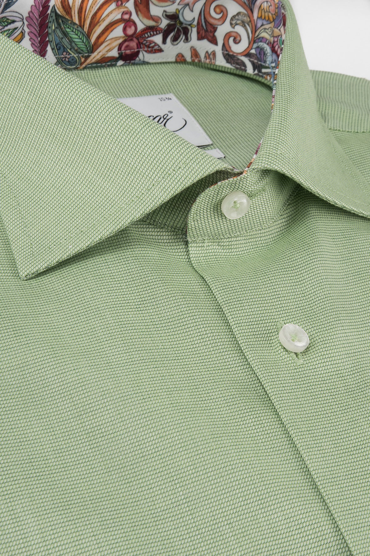 Green regular fit shirt with contrast details